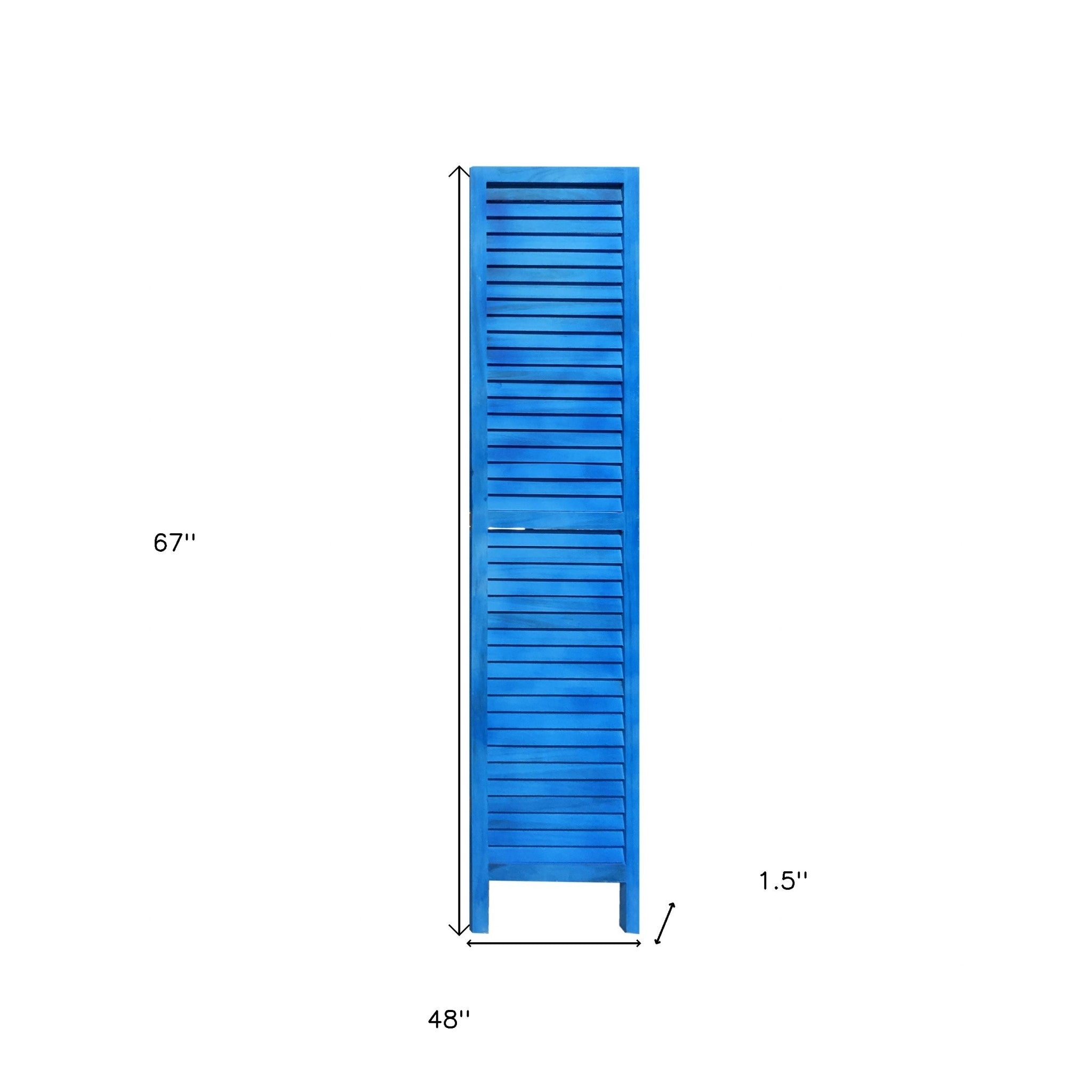 3 Panel Light Blue Shutter Screen Room Divider