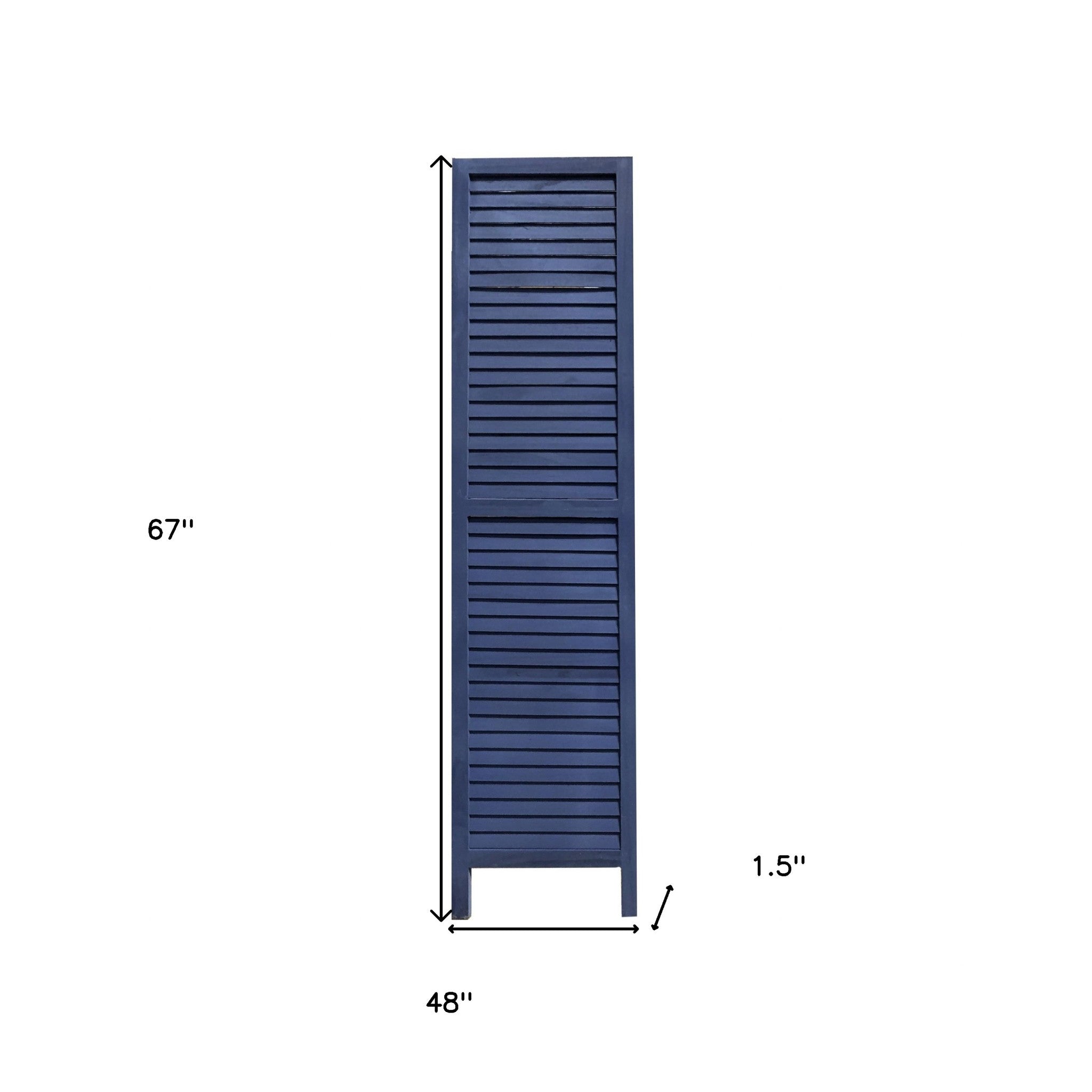 3 Panel Dark Blue Shutter Screen Room Divider