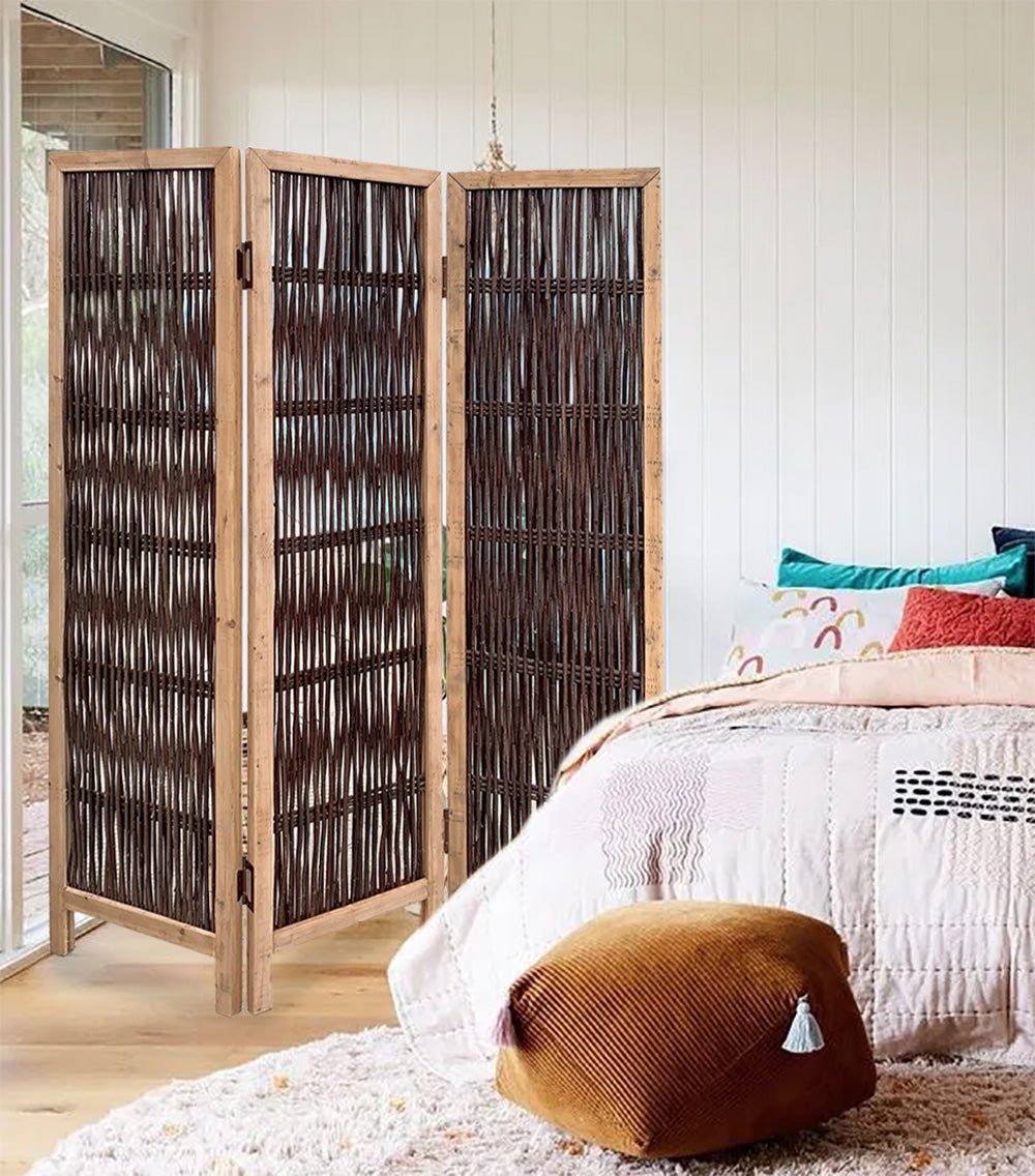 3 Panel Kirkwood Room Divider With Interconnecting Branches Design