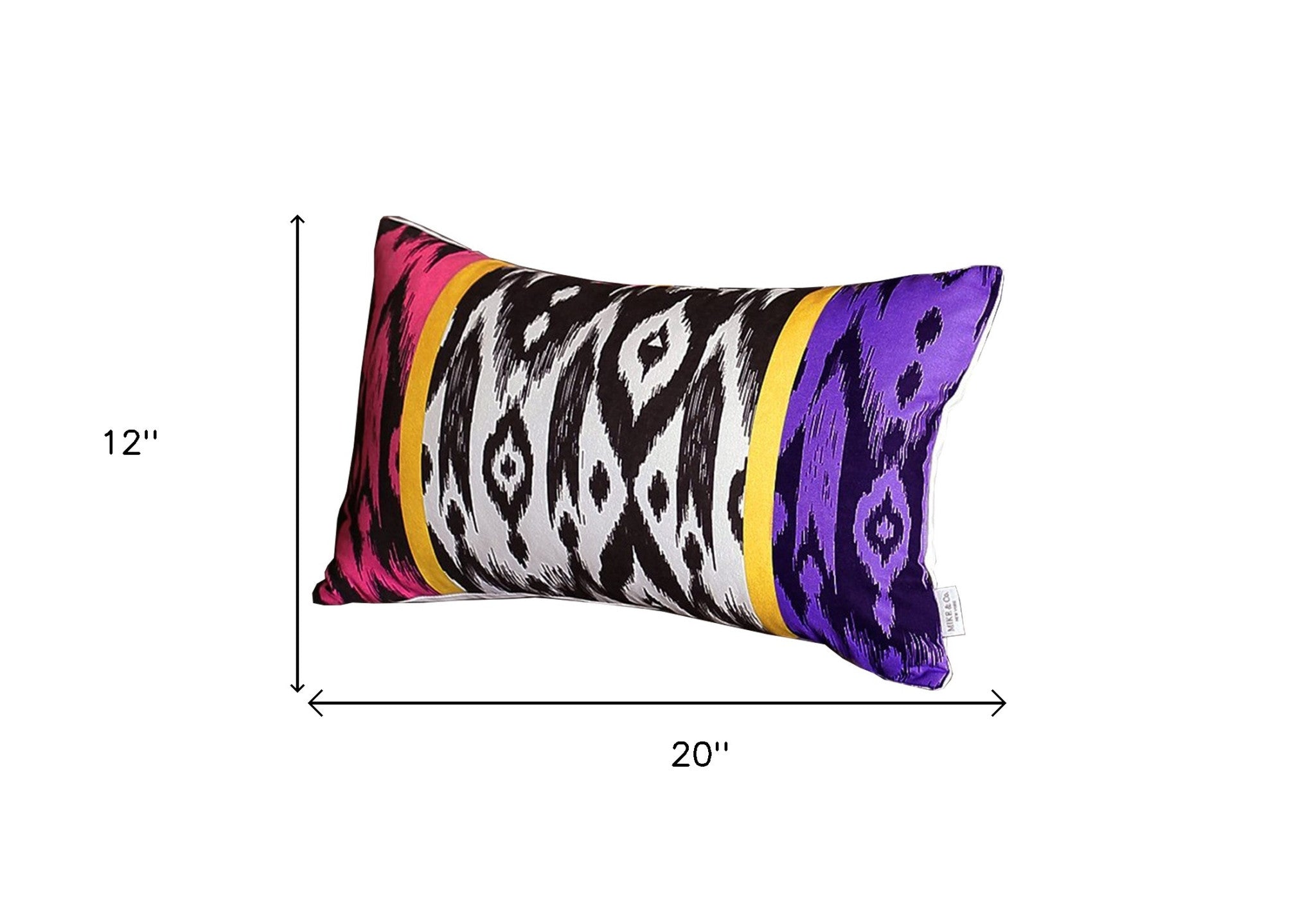 Set Of 4 Purple And Pink Ikat Design Lumbar Pillow Covers