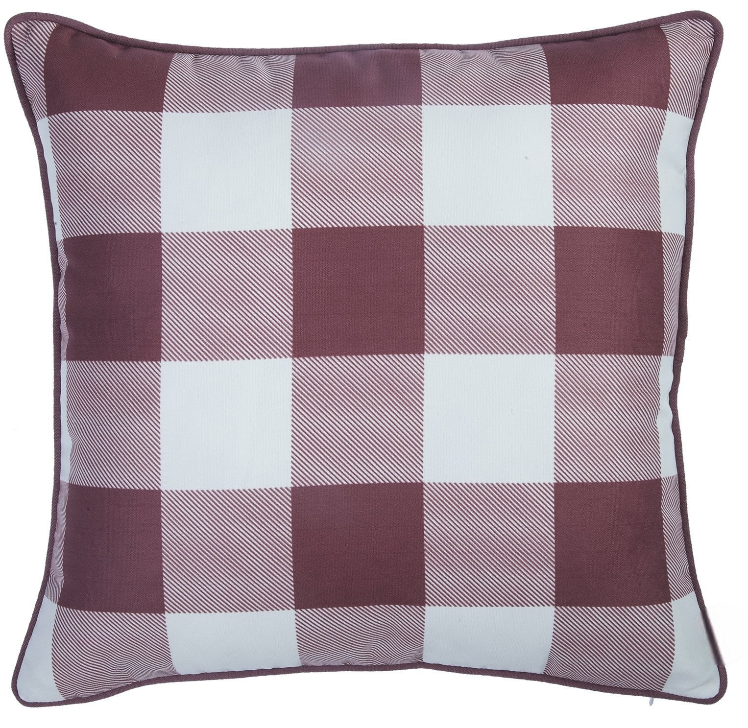 Set of Two 18" X 18" Purple and White Polyester Pillow Cover