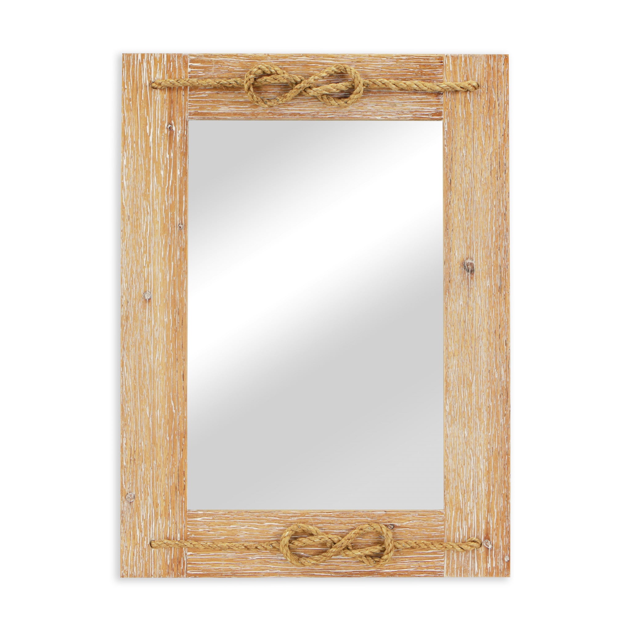 31" Rustic Brown Nautical Accent Framed Wall Mirror