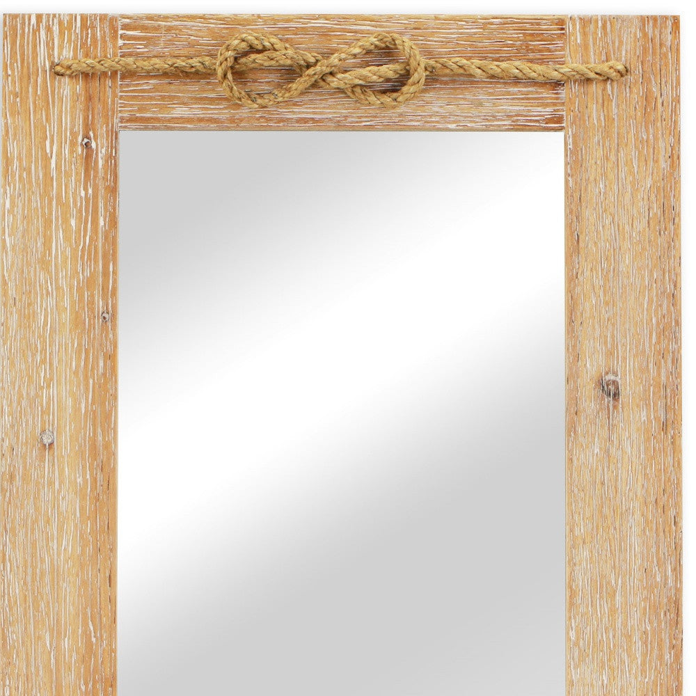 31" Rustic Brown Nautical Accent Framed Wall Mirror