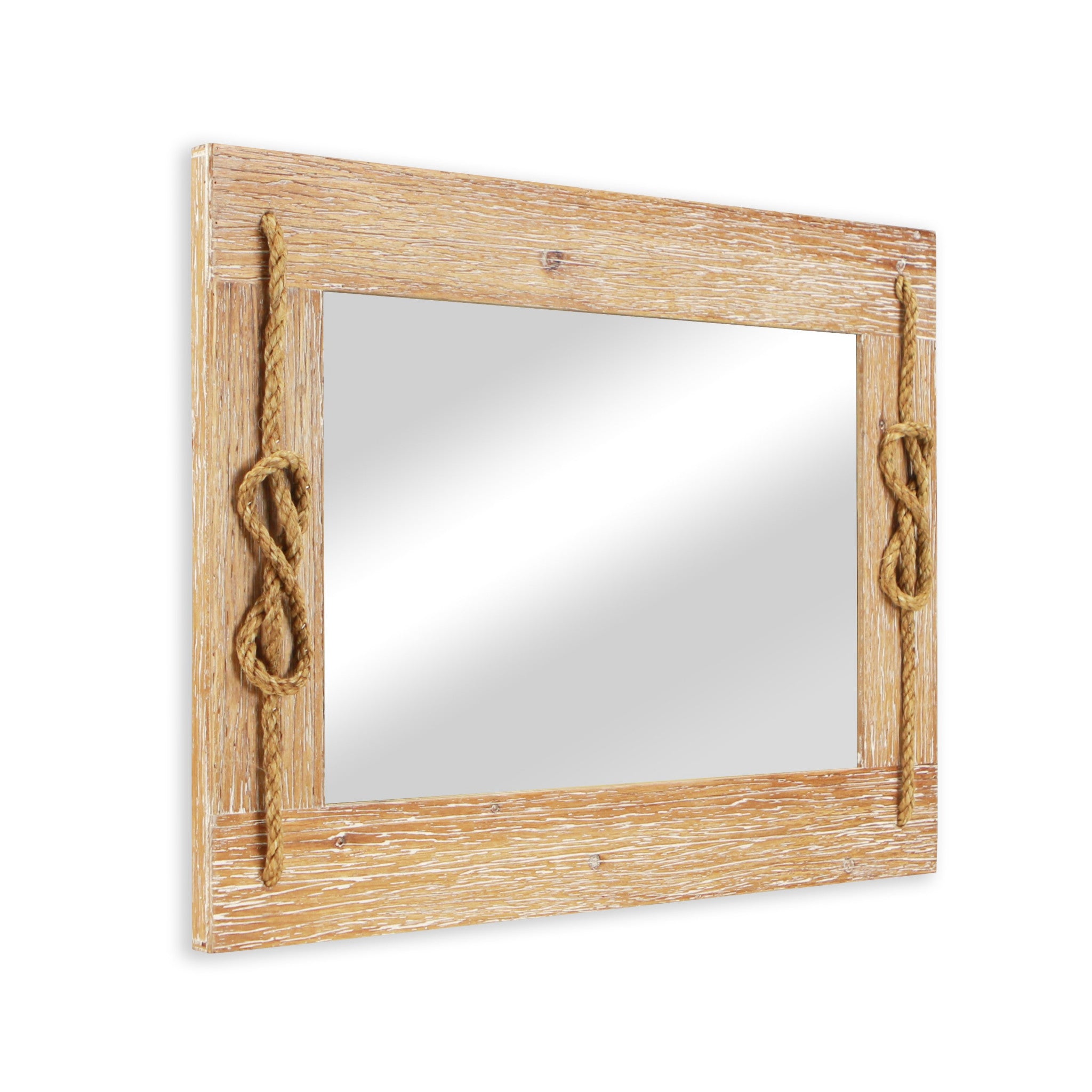 31" Rustic Brown Nautical Accent Framed Wall Mirror