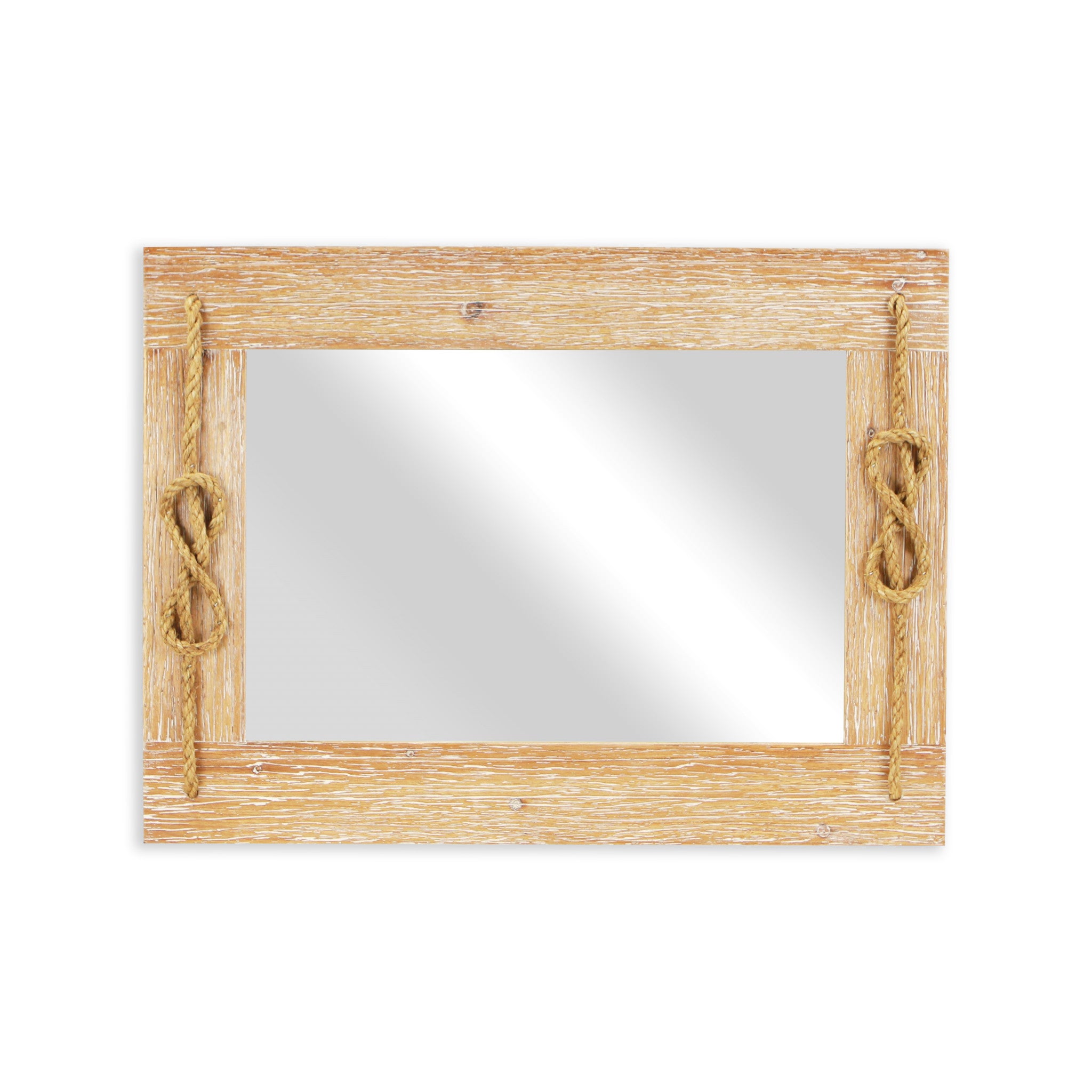 31" Rustic Brown Nautical Accent Framed Wall Mirror