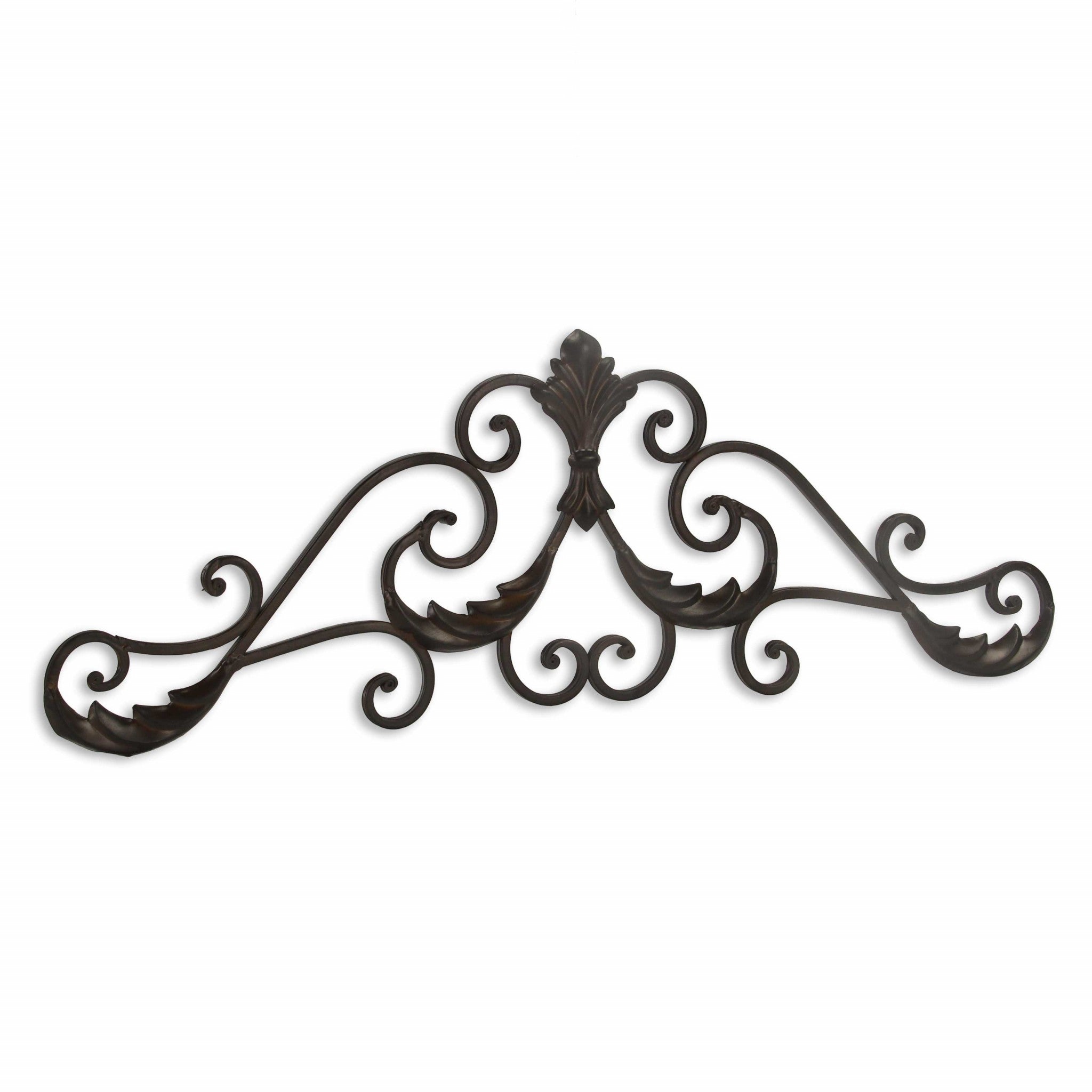 32" Rustic Brown Metal Scroll Wall Decor