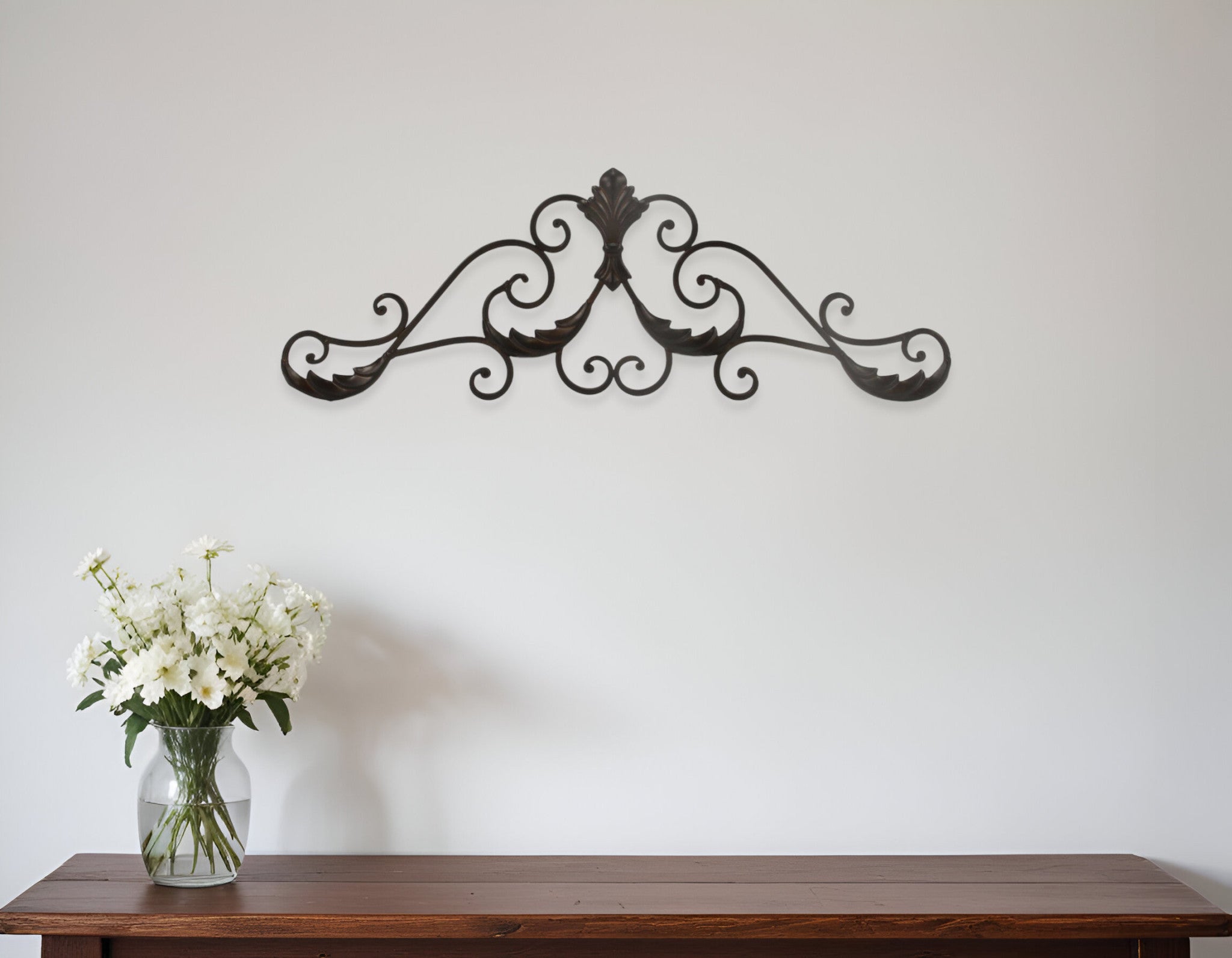 32" Rustic Brown Metal Scroll Wall Decor