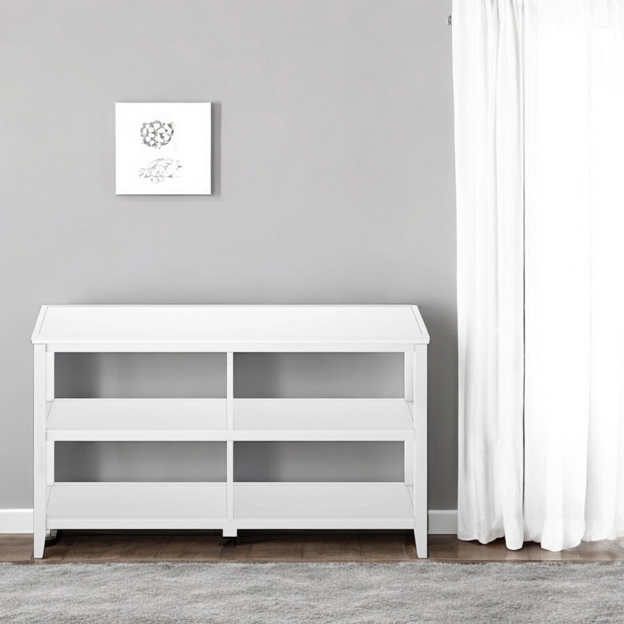 30" White Open Bookcase With Two Shelves