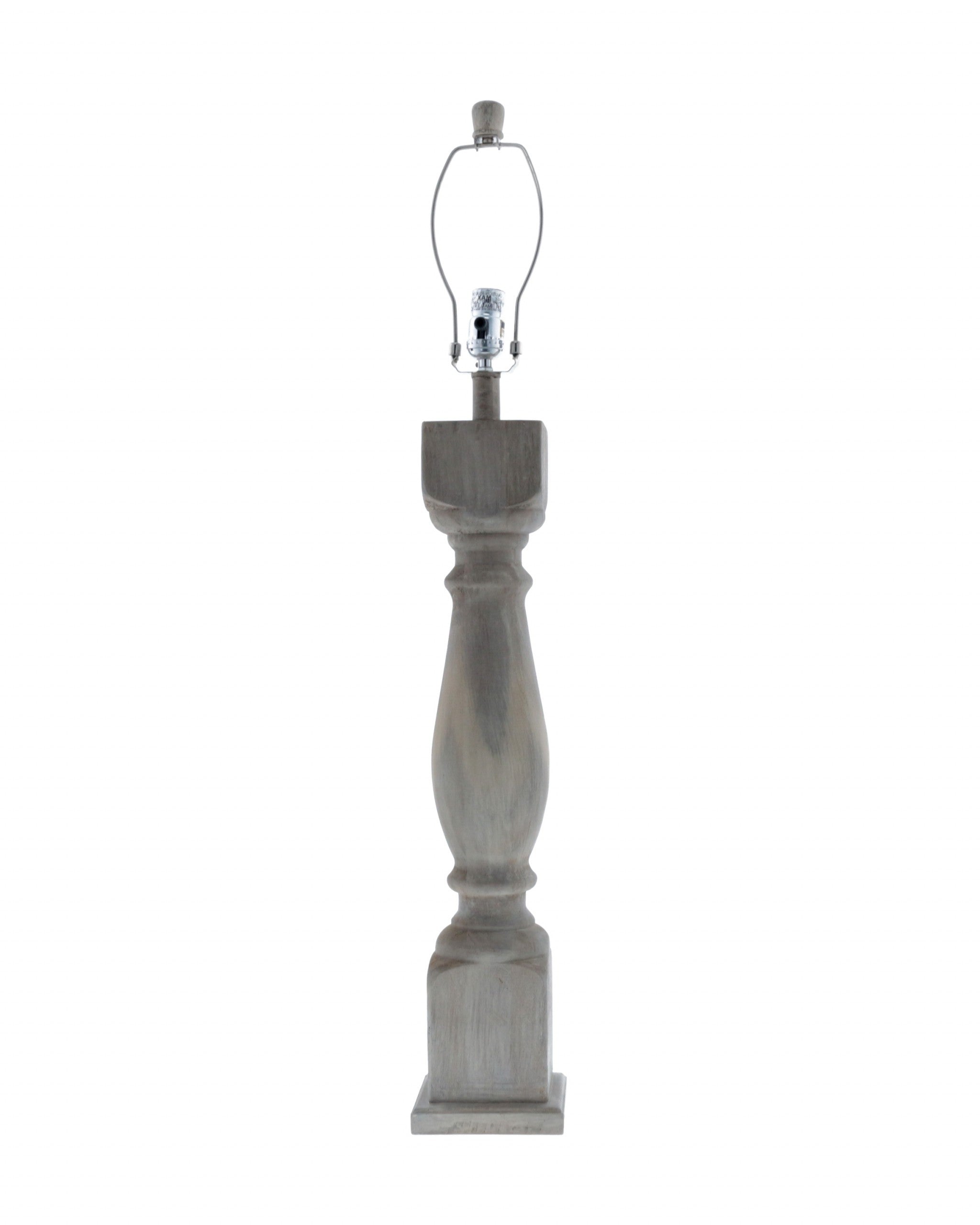 31" Gray Solid Wood Standard Table Lamp