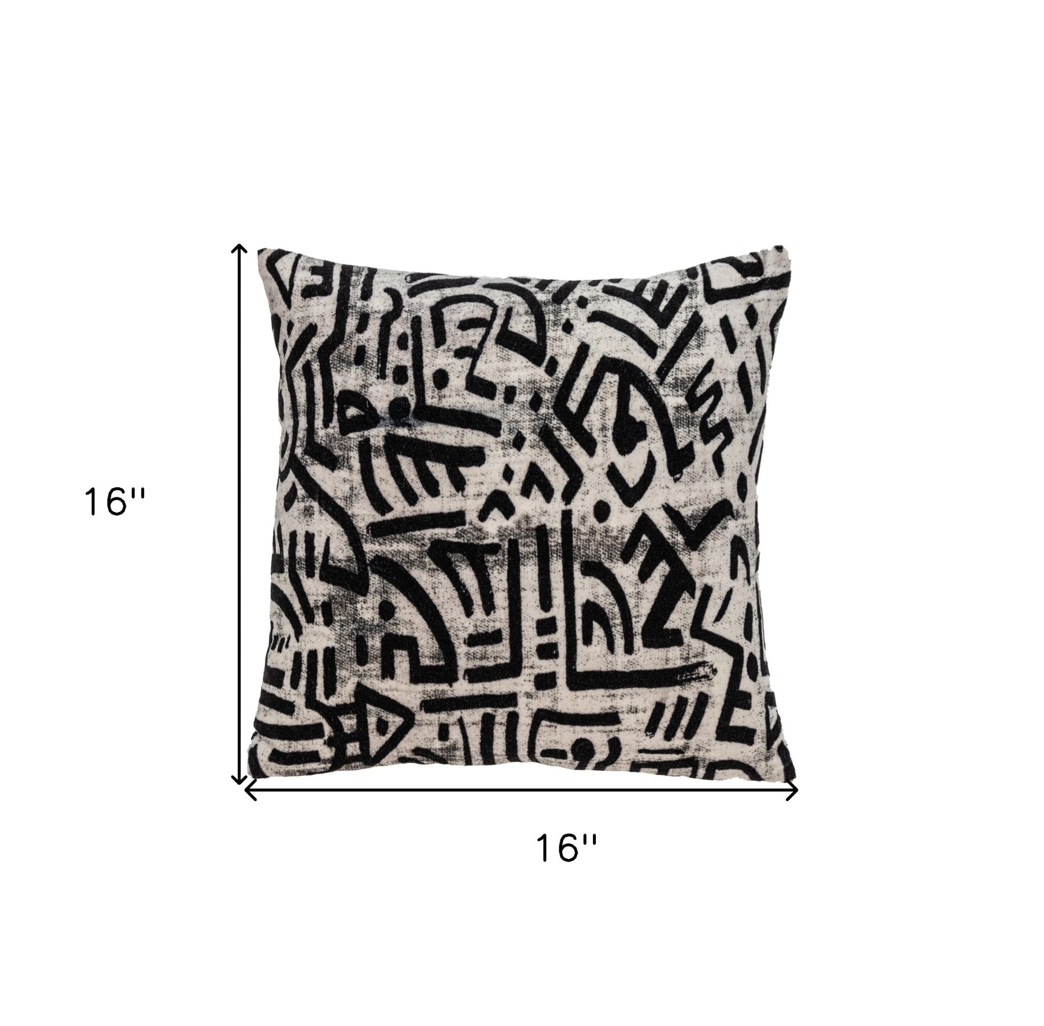 Black And White Abstract Velvet Throw Pillow