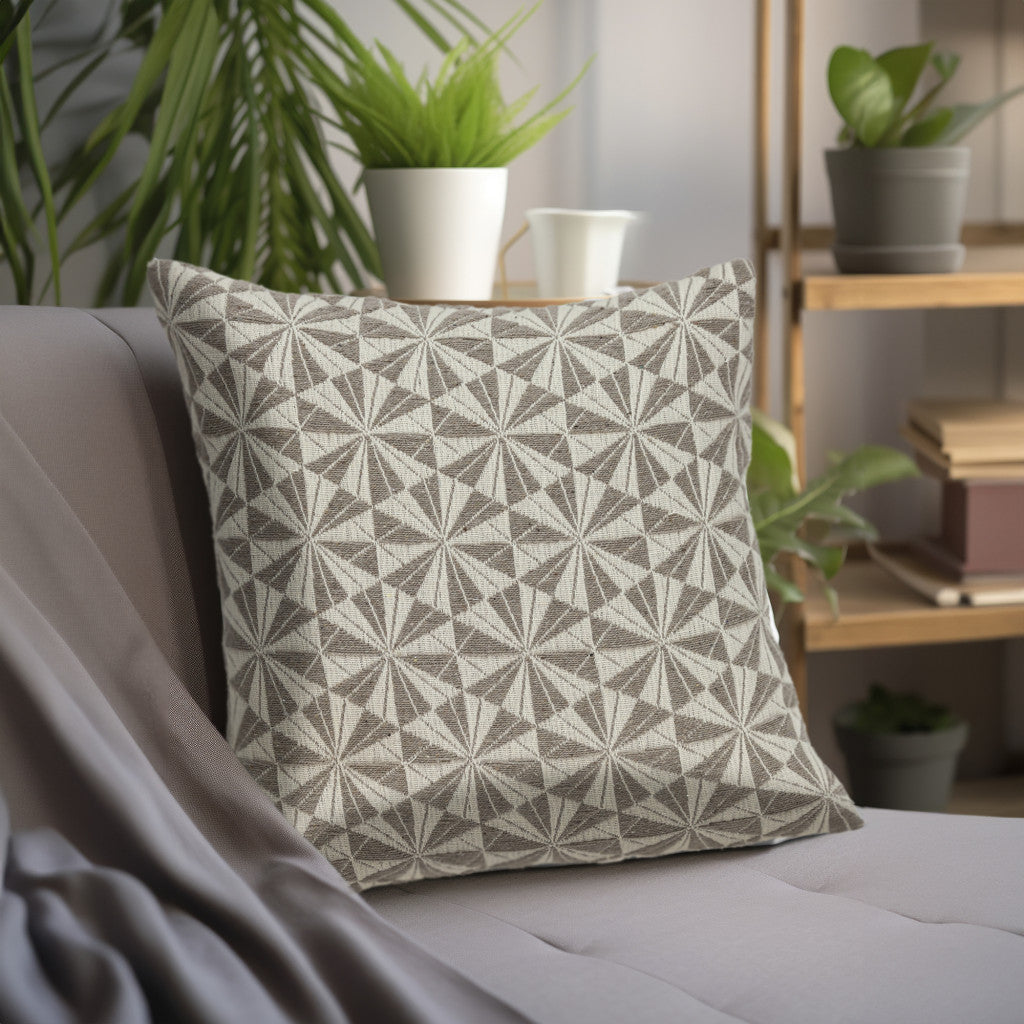 Pale Brown Pinwheels Throw Pillow