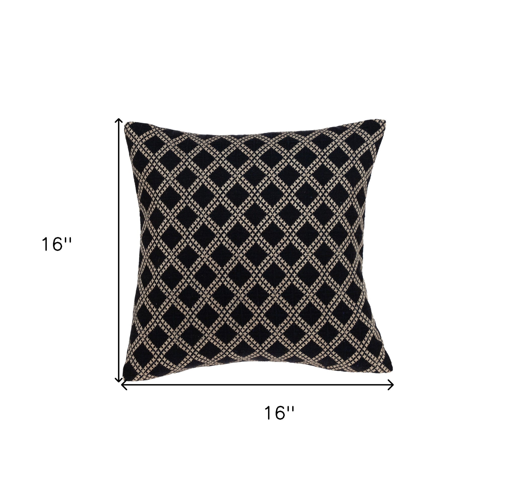 16" Charcoal Cotton Throw Pillow