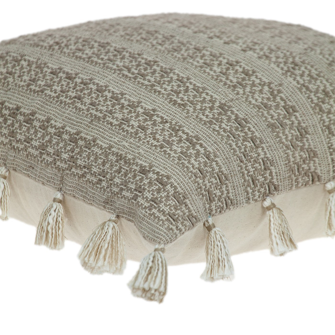 Neutral Sand Woven Throw Pillow