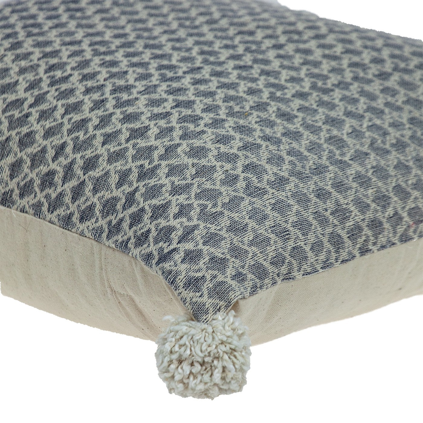 Gray Pearl Pom Throw Pillow