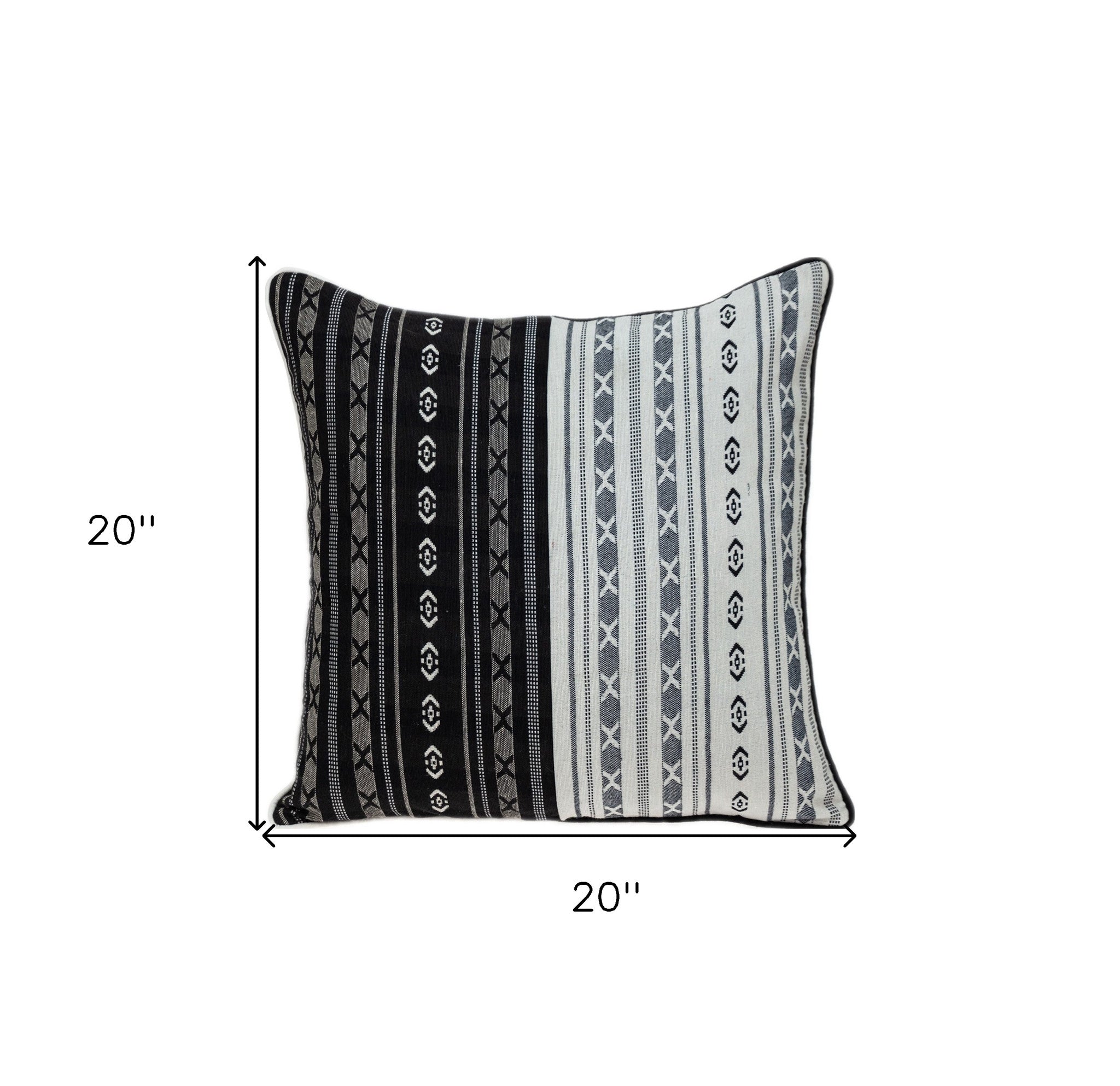 Black And White Abstract Accent Pillow