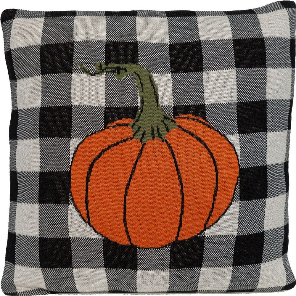 Buffalo Check Pumpkin Throw Pillow