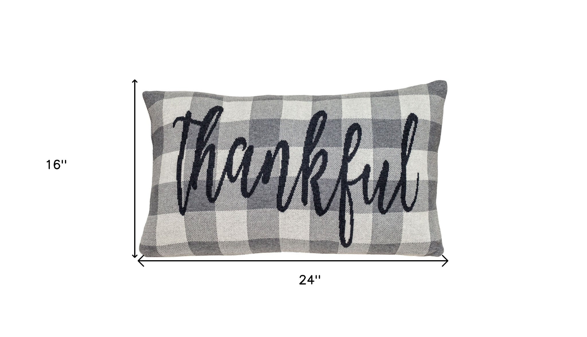 Thankful Buffalo Plaid Lumbar Throw Pillow