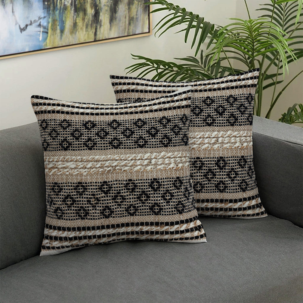 18" Chocolate Cotton Blend Throw Pillow