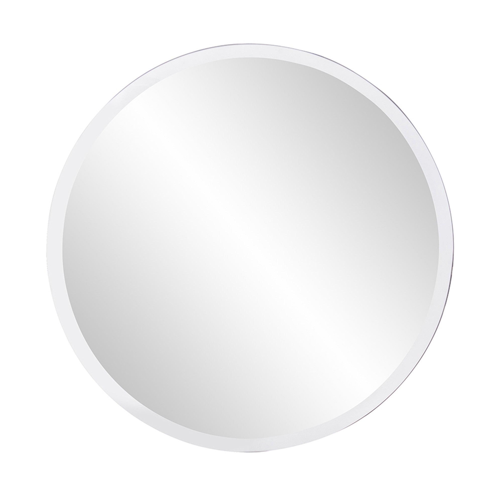 28" Gray Round Unframed Accent Mirror