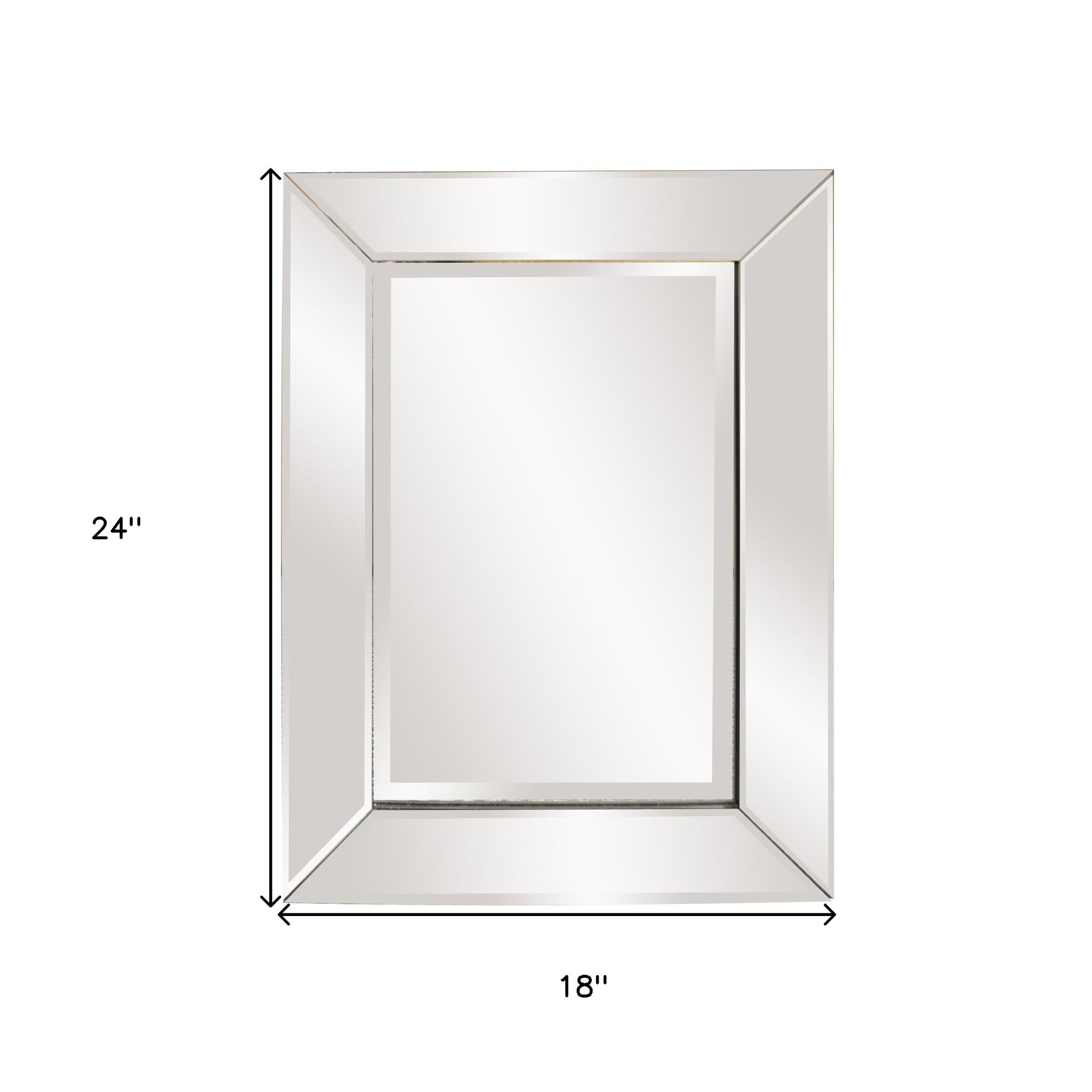 24" Clear Beveled Edge Frame Accent Mirror