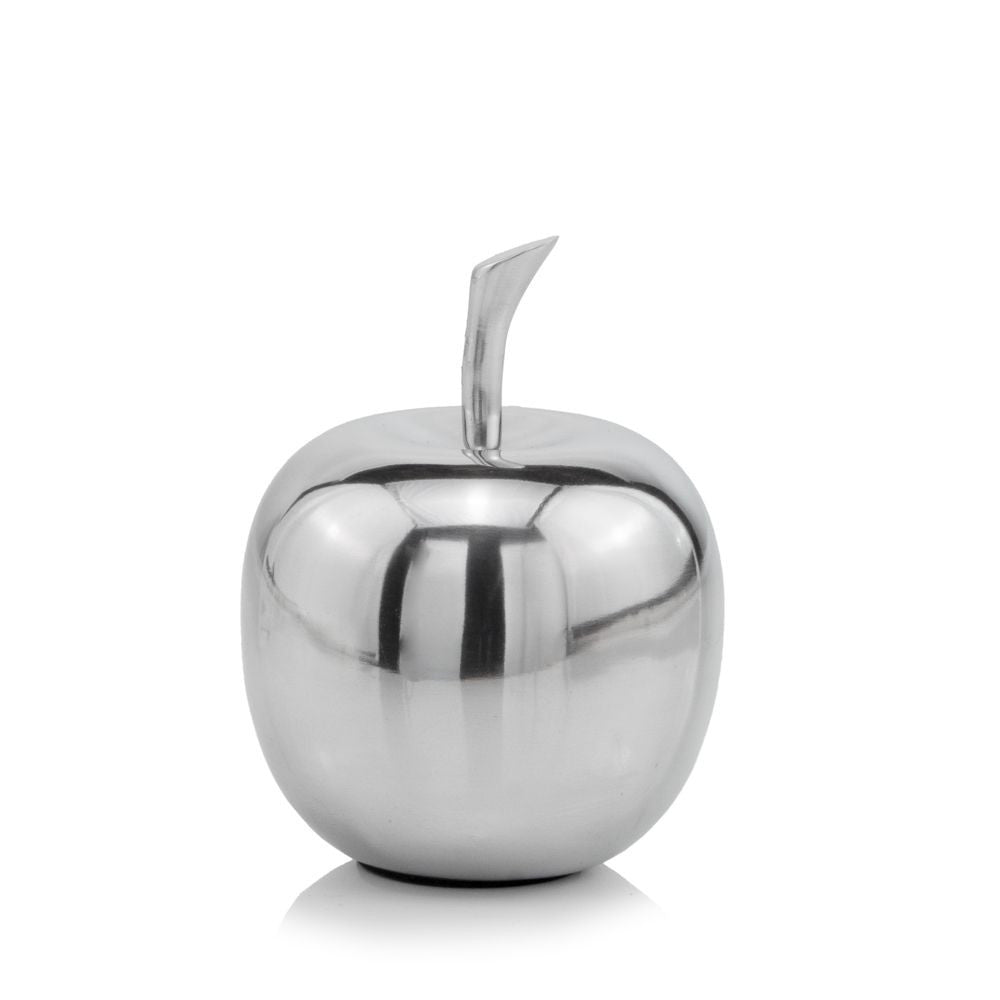 Silver Polished Mini Apple Shaped Aluminum Sculpture