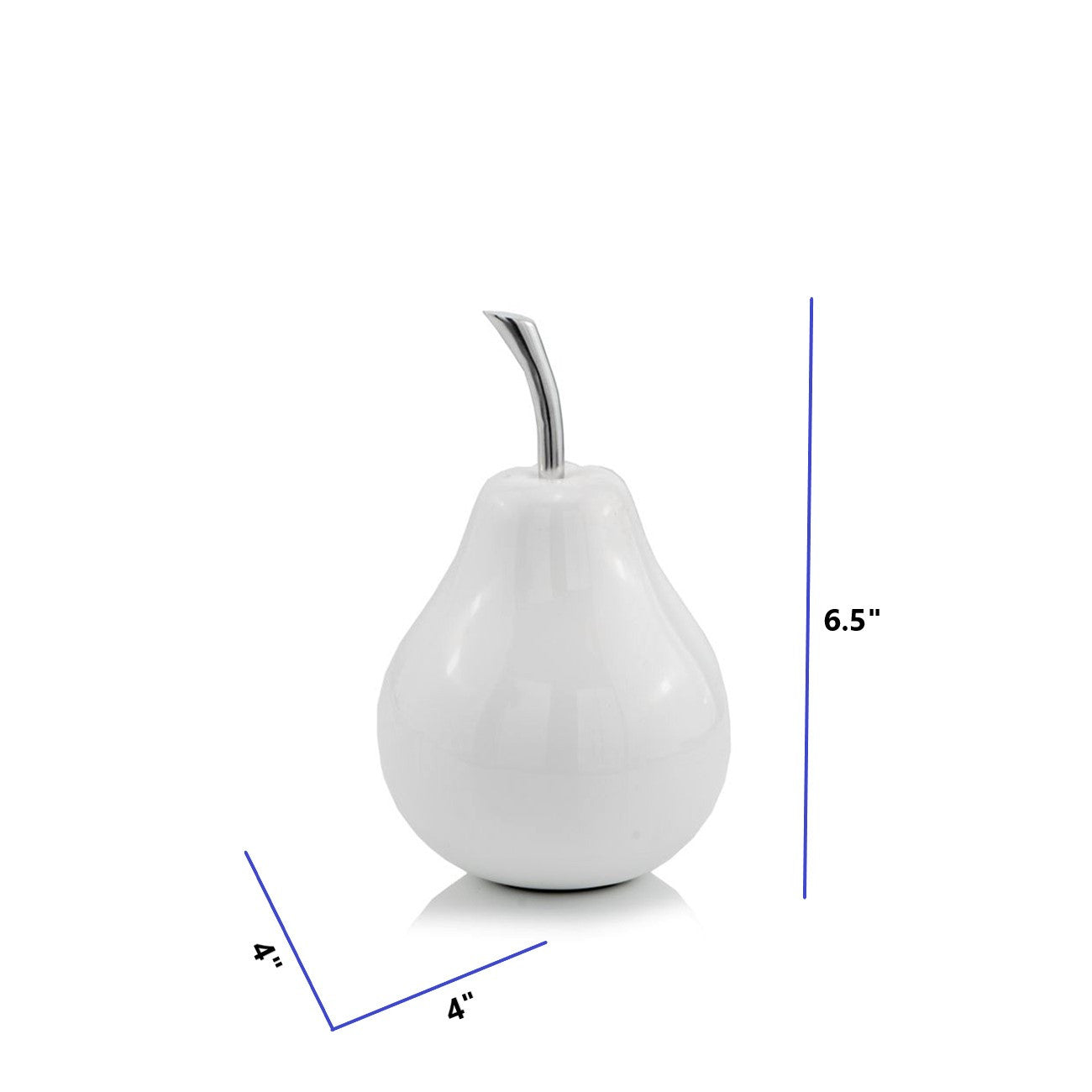 White Coated Mini Pear Shaped Aluminum Accent Home Decor