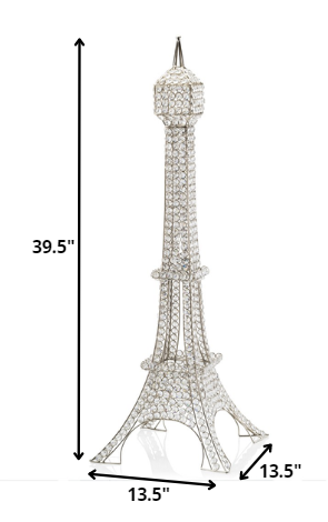 40'" Glam Bling Eifel Tower Tabletop Sculpture