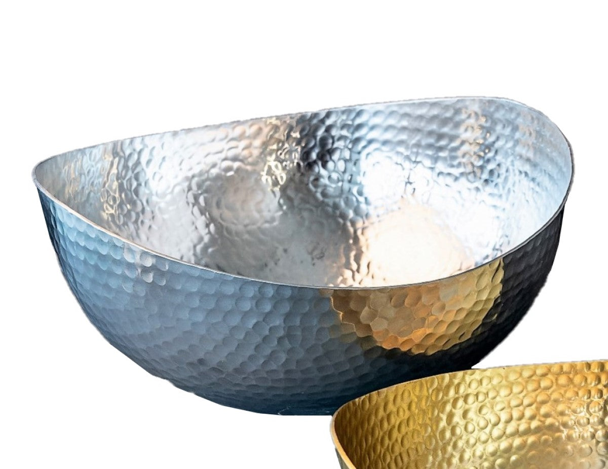 Handcrafted 12" Hammered Stainless Steel Centerpiece Bowl