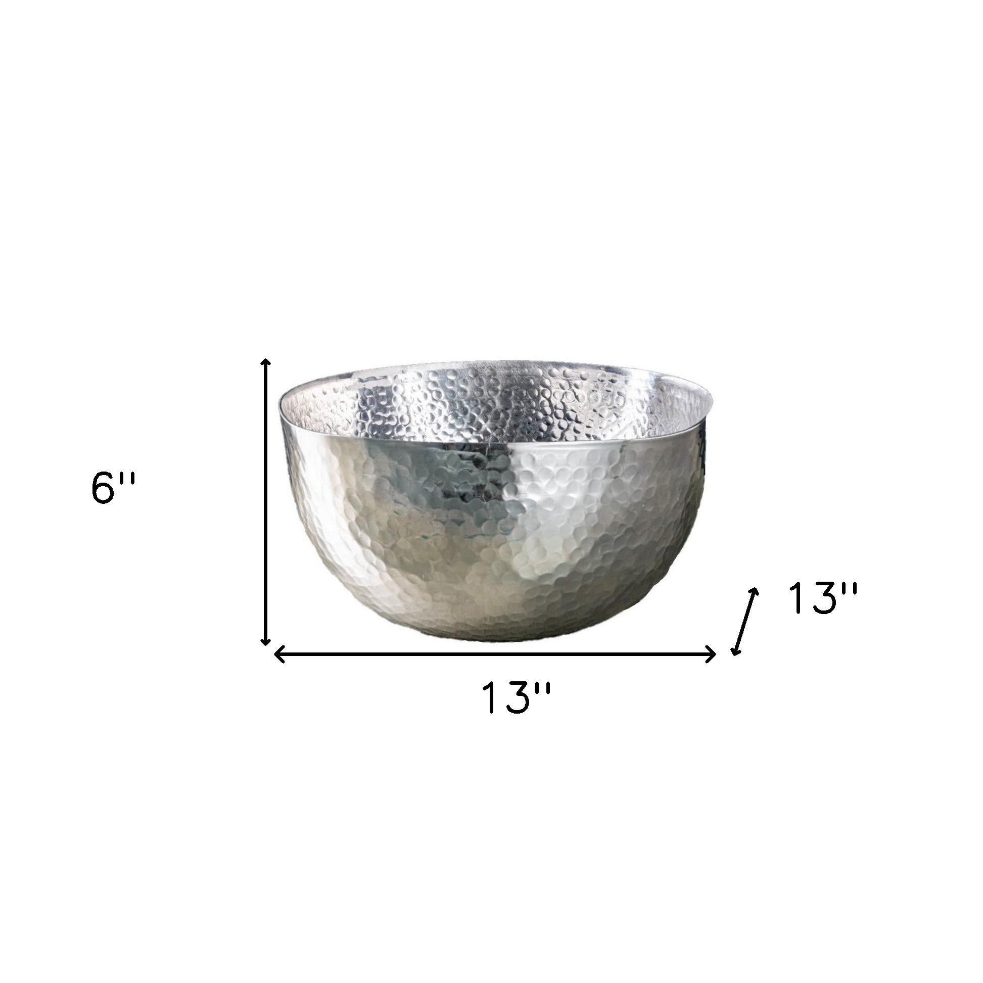 Handcrafted Hammered Stainless Steel Square Centerpiece Bowl