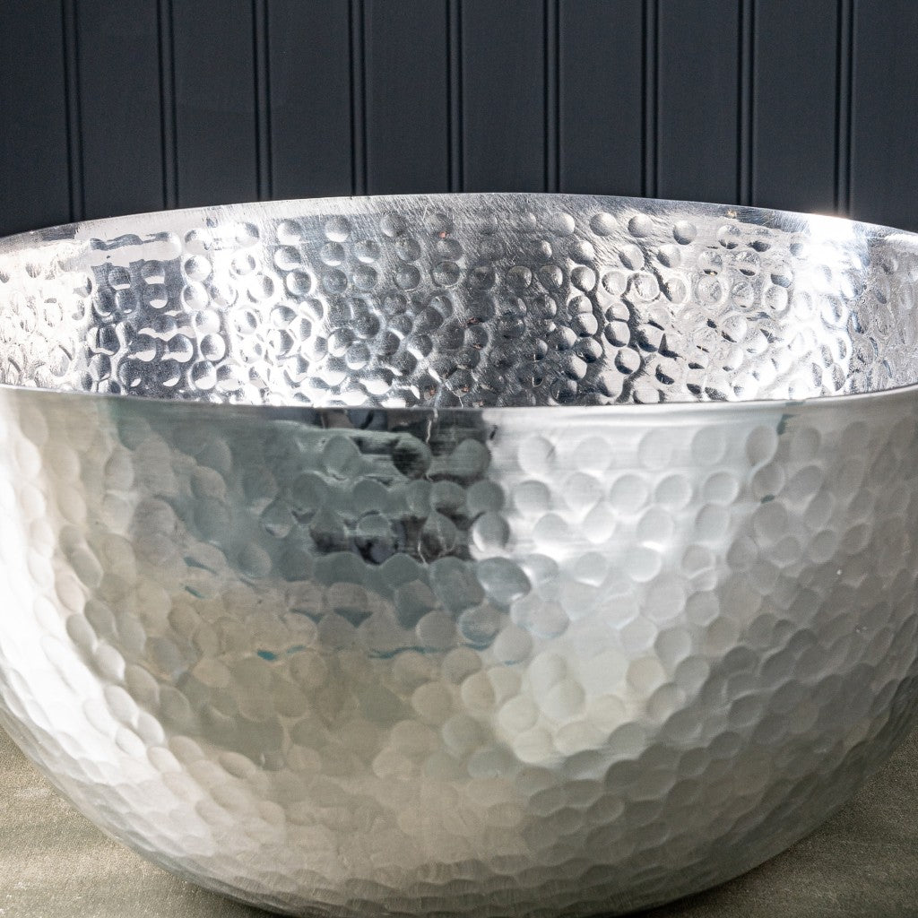 Handcrafted Hammered Stainless Steel Square Centerpiece Bowl