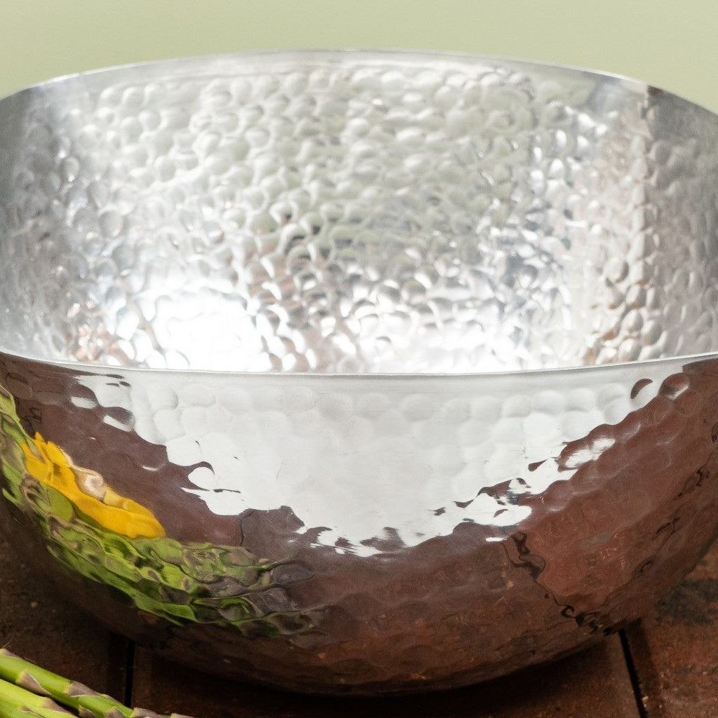 Handcrafted Hammered Stainless Steel Square Centerpiece Bowl