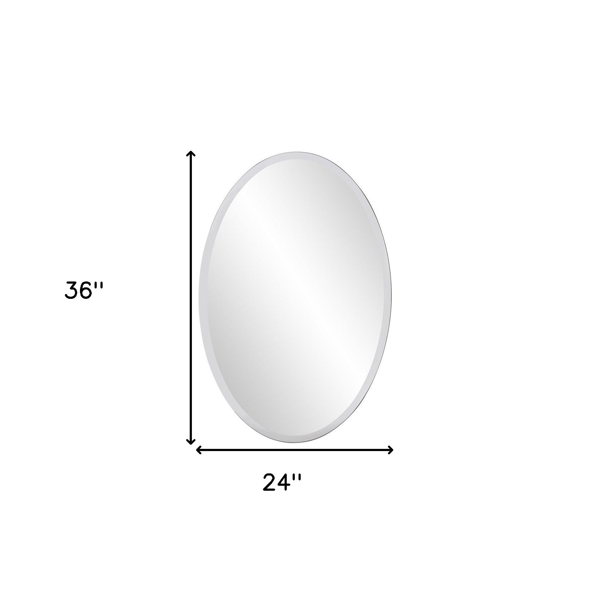 Oval Shaped Frameless Mirror