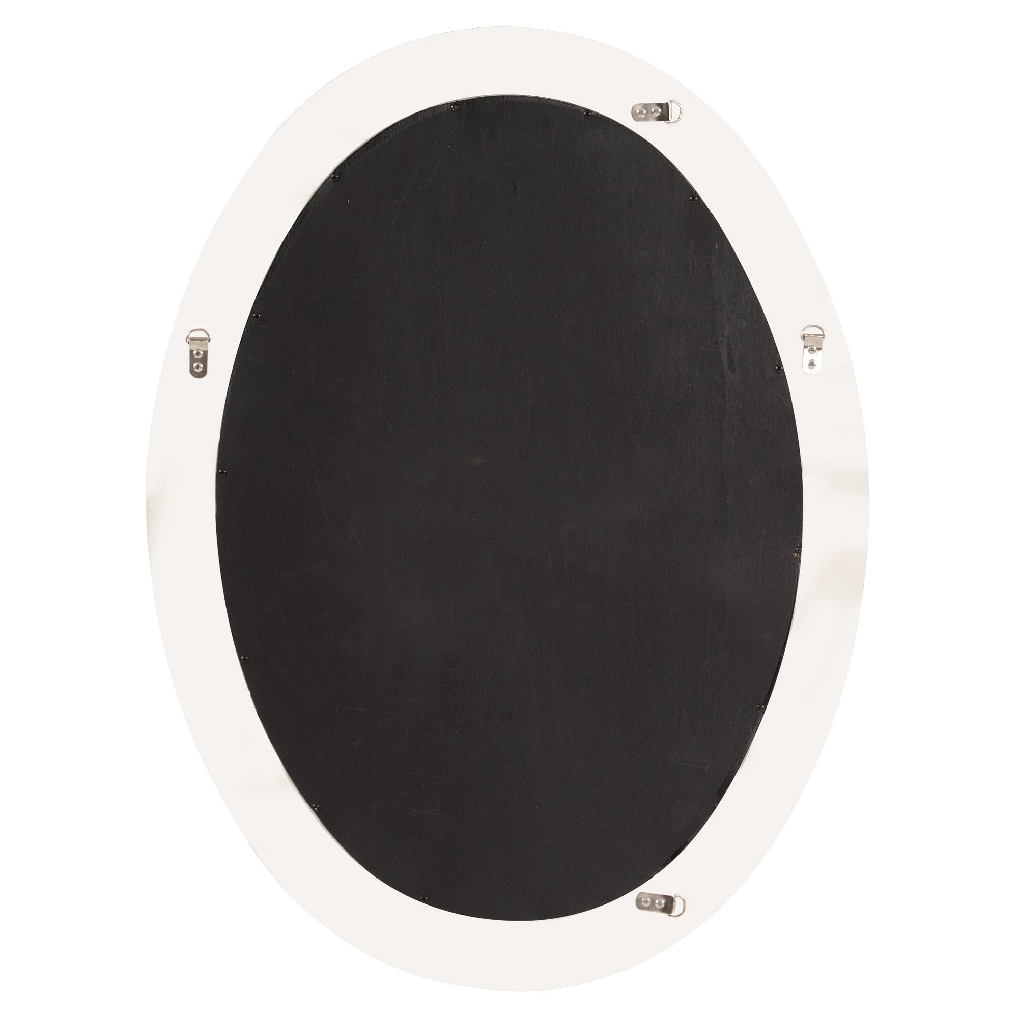 Oval Mirror In A Glossy White Wood Frame