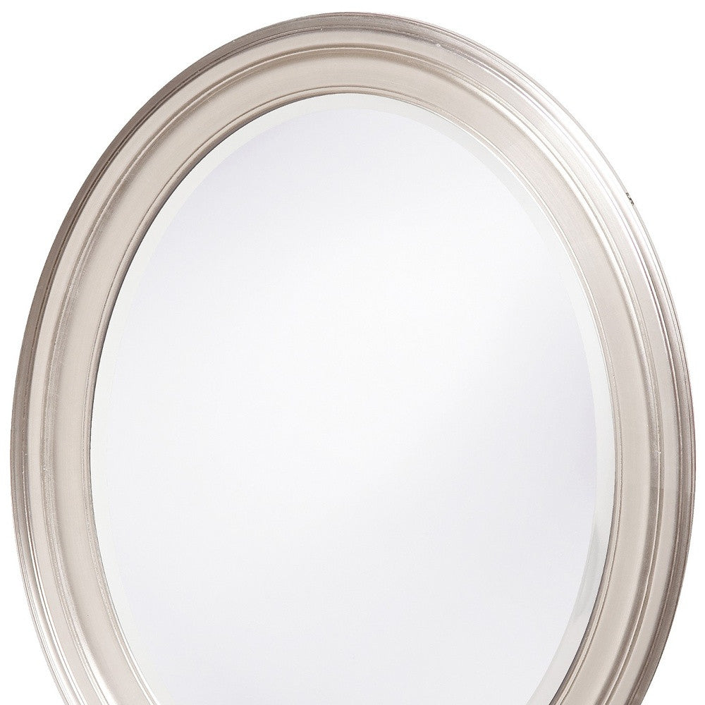 33" Silver Oval Framed Accent Mirror