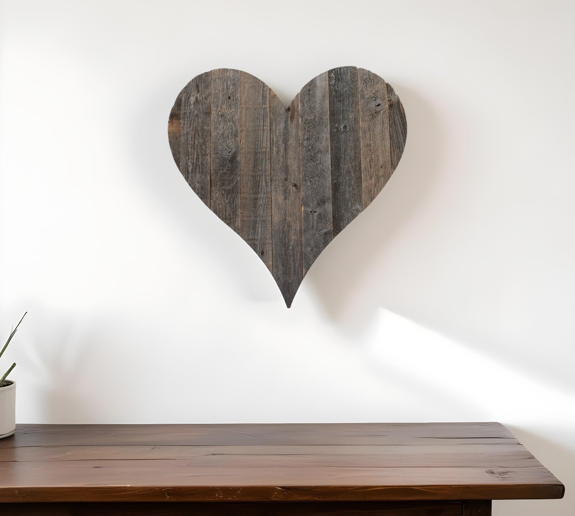 12" Weathered Gray Reclaimed Wood Heart Wall Decor