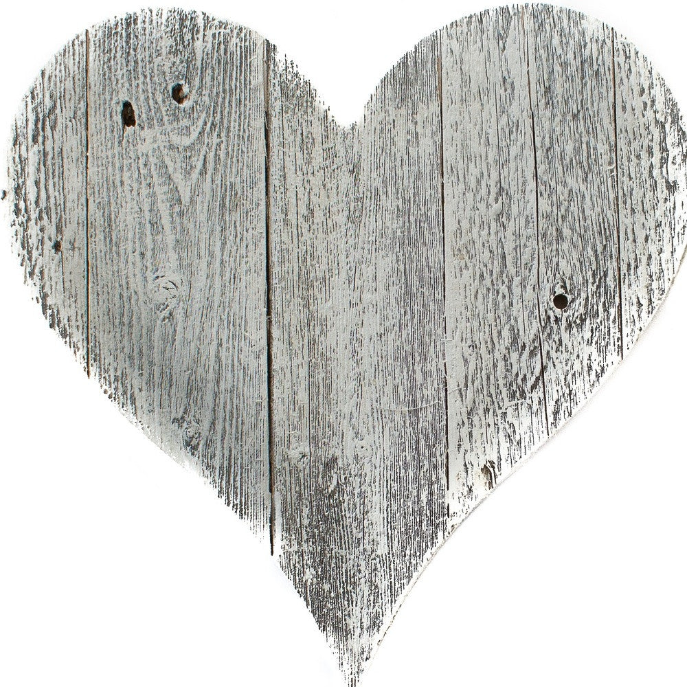 12" Whitewash Reclaimed Wood Heart Wall Decor