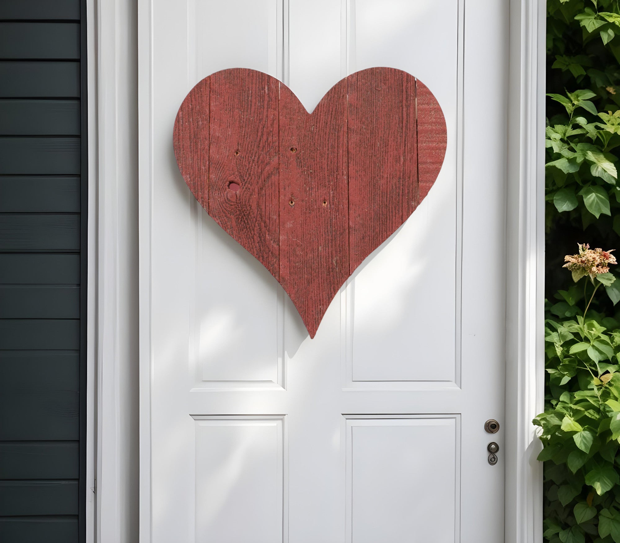 18" Rustic Red Reclaimed Wood Heart Wall Decor