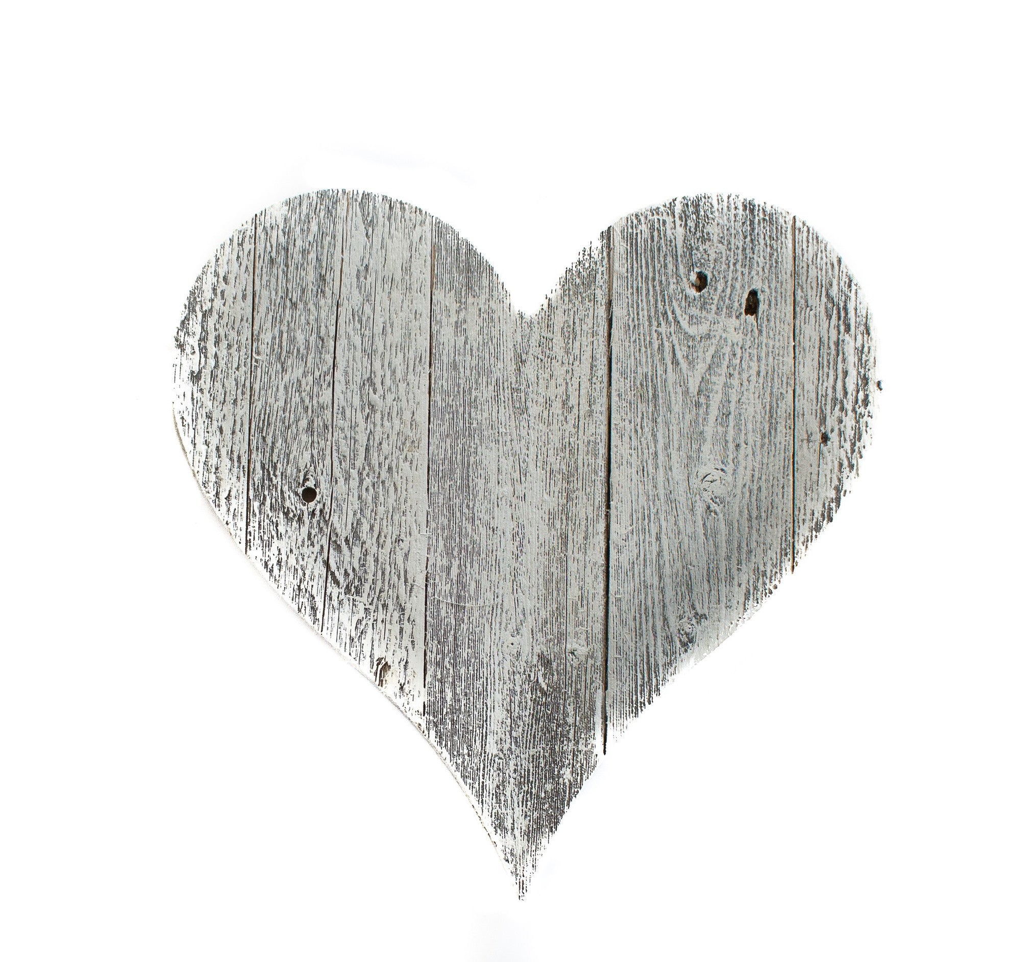 24" Whitewash Reclaimed Wood Heart Wall Decor