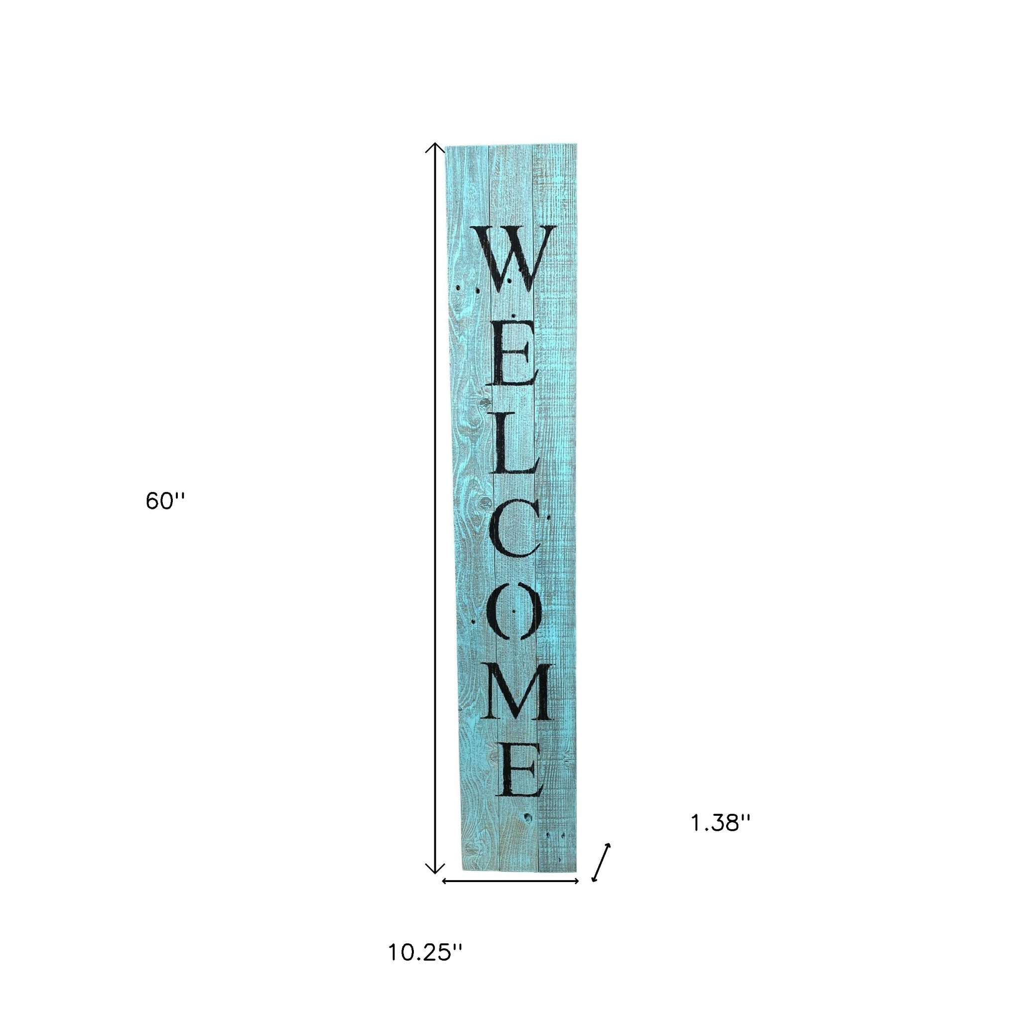 Rustic Light Aqua Blue Front Porch Welcome Sign