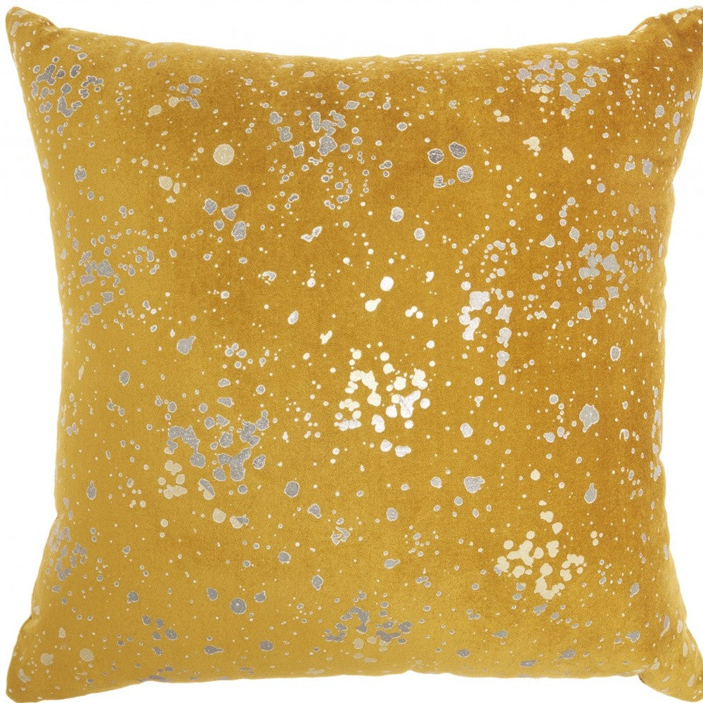 Mustard And Silver Throw Pillow