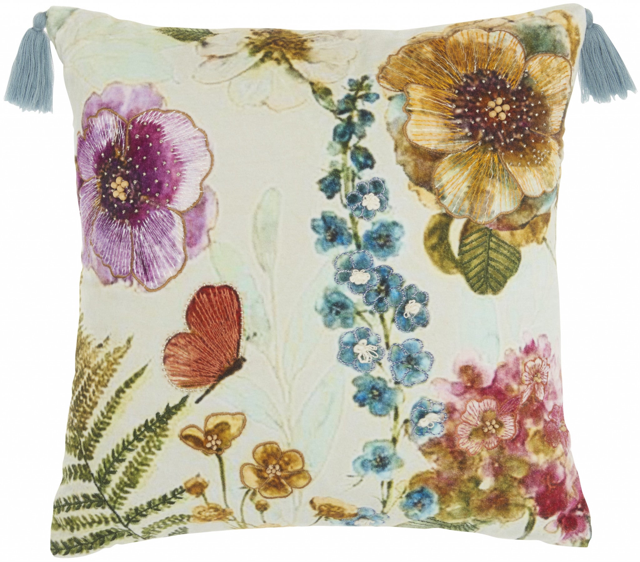 18" Multicolor Cotton Throw Pillow