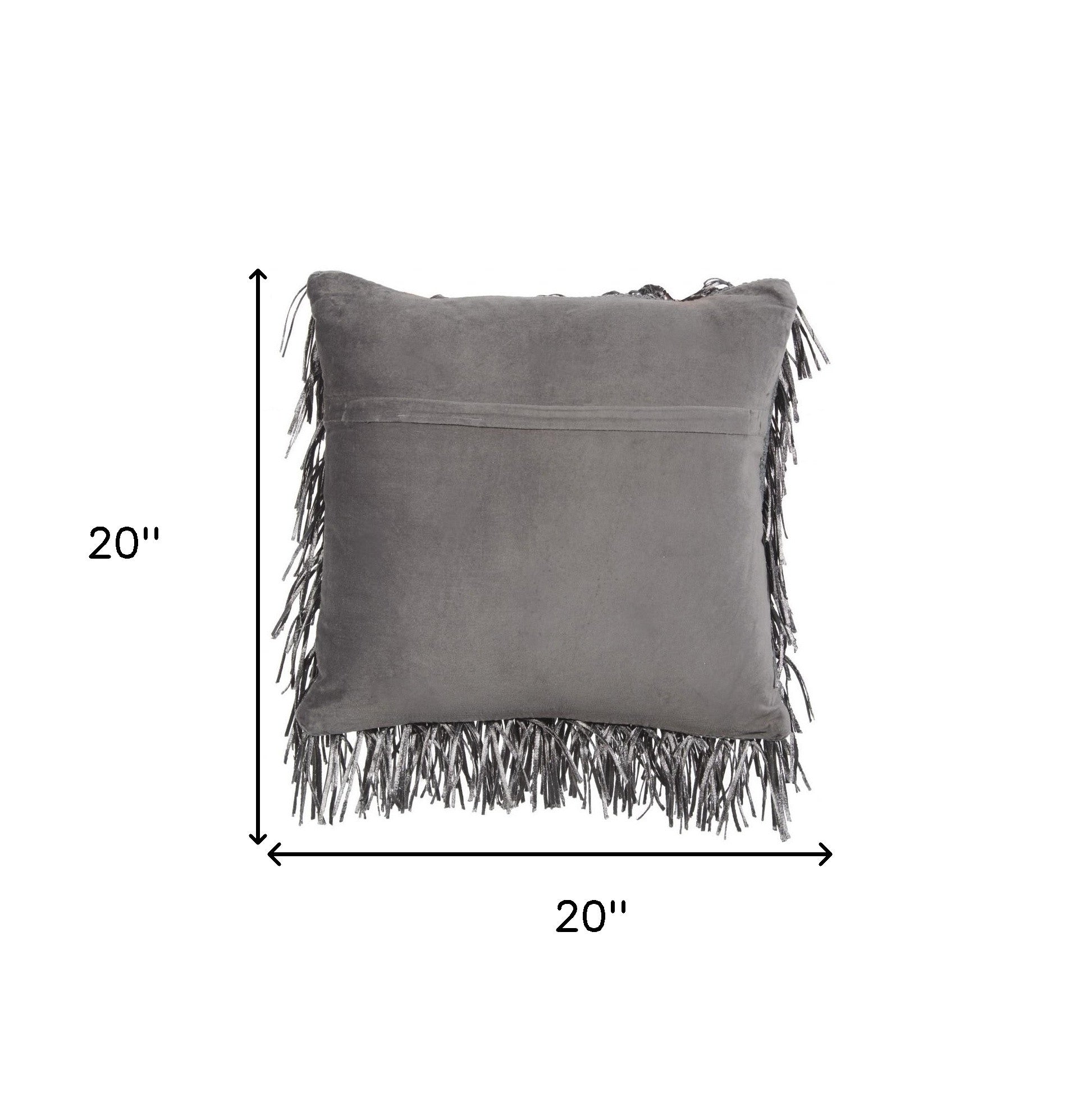 Unique Pewter Grey Shag Accent Pillow