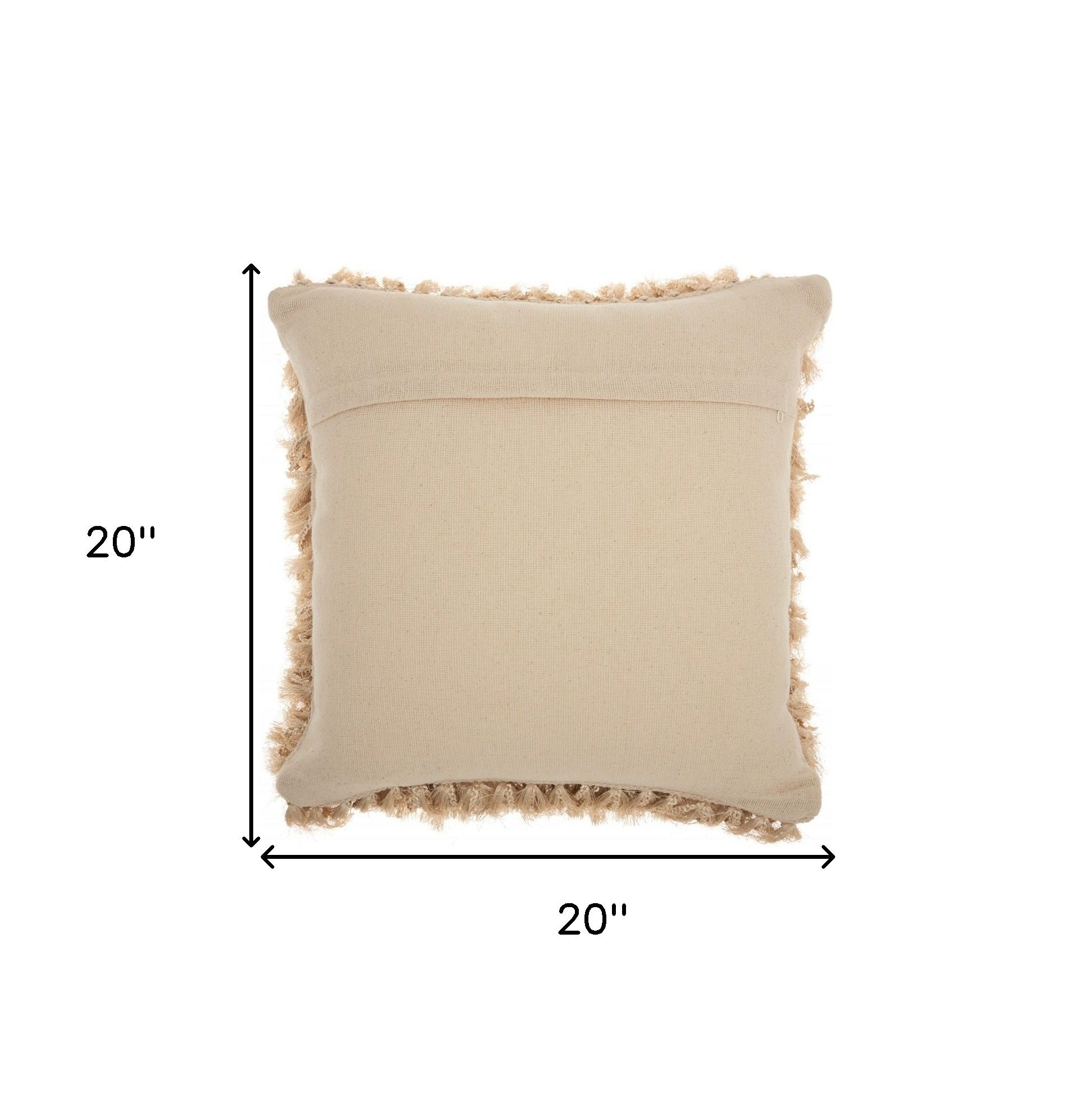 Soft Beige Shag Accent Pillow