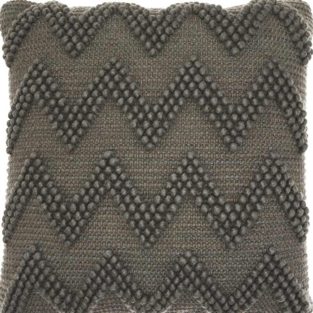 Dark Gray Chevron Detail Throw Pillow