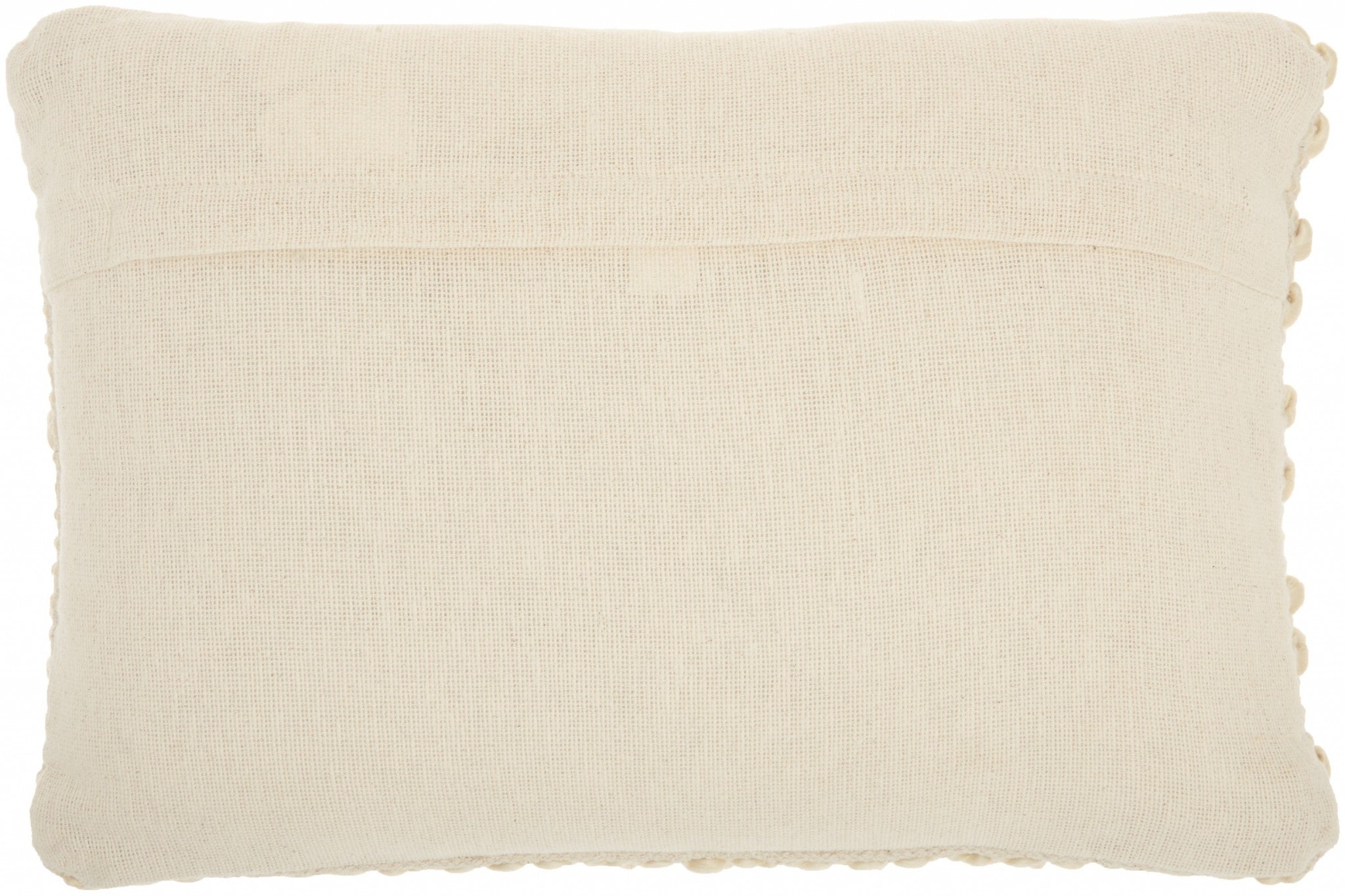 Cream Pom-Pom Detailed Lumbar Pillow