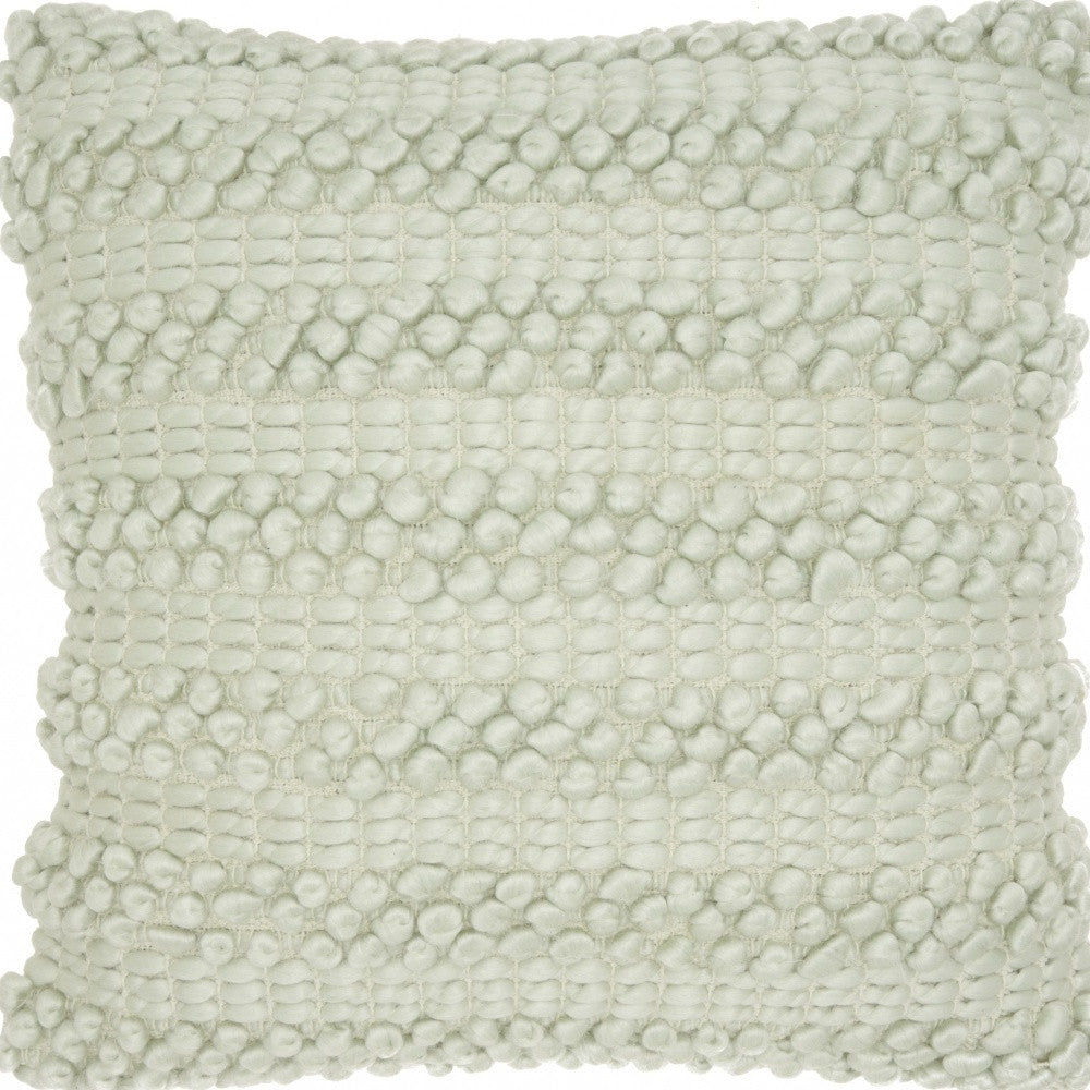 20" Mint Green Striped Throw Pillow With Texture