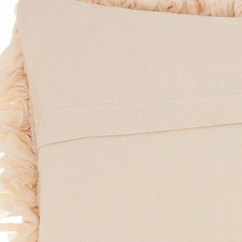 Loose Luscious Shag Beige Throw Pillow