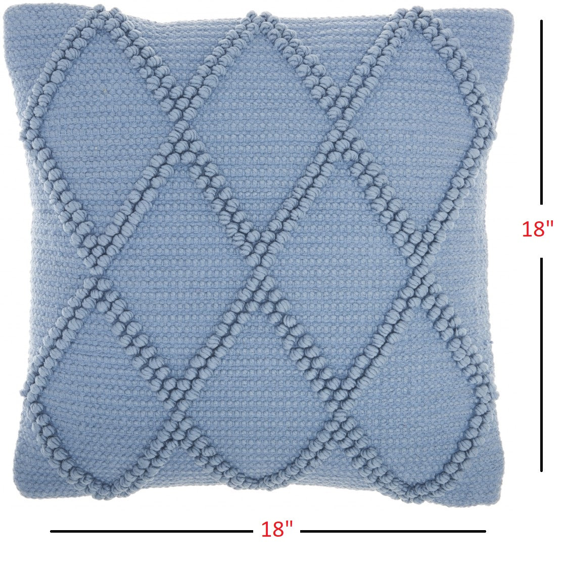 Soft Blue Textured Lattice Throw Pillow