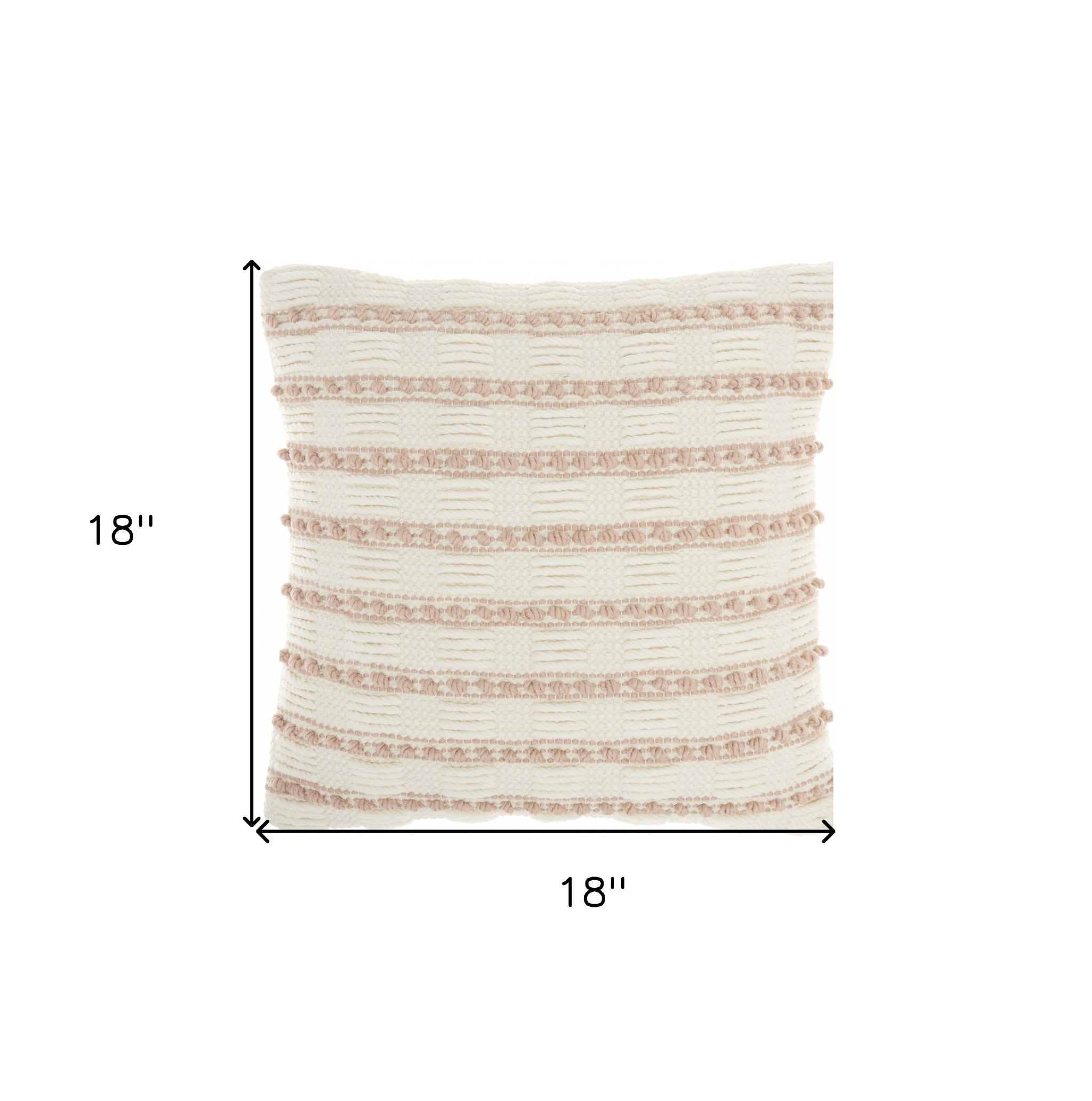 18" Blush Cotton Blend Throw Pillow