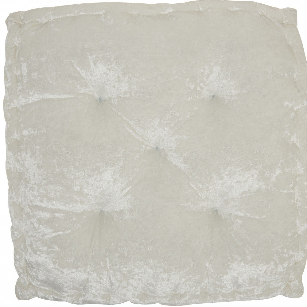 24" X 24" Ivory Polyester Solid Color Floor Cushion